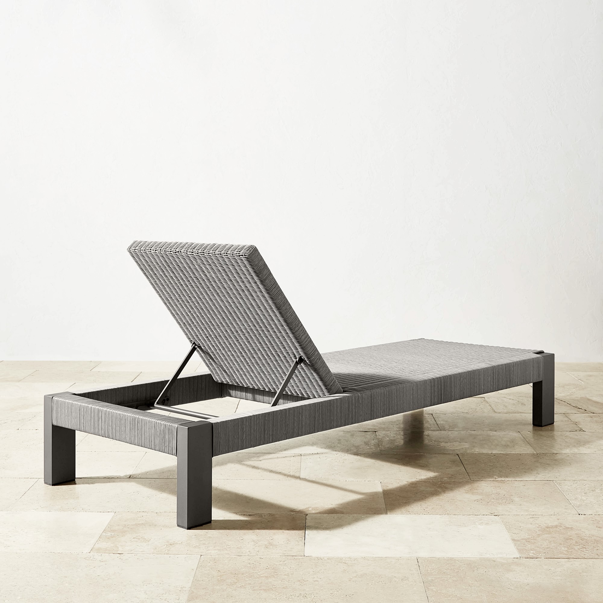 Larnaca Outdoor Slate Grey Metal x All-Weather Weave Chaise
