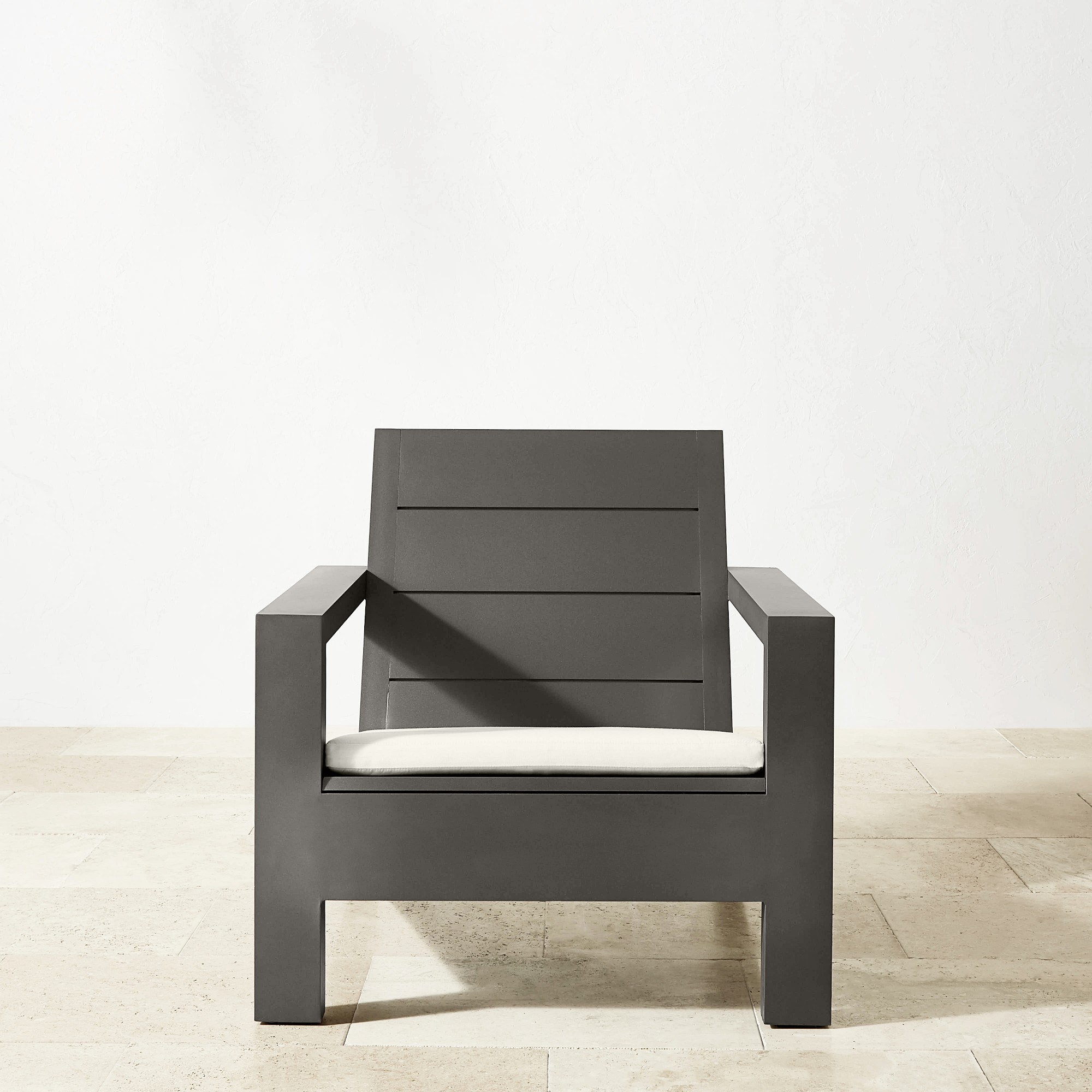 Larnaca Outdoor Slate Grey Metal Deck Chair