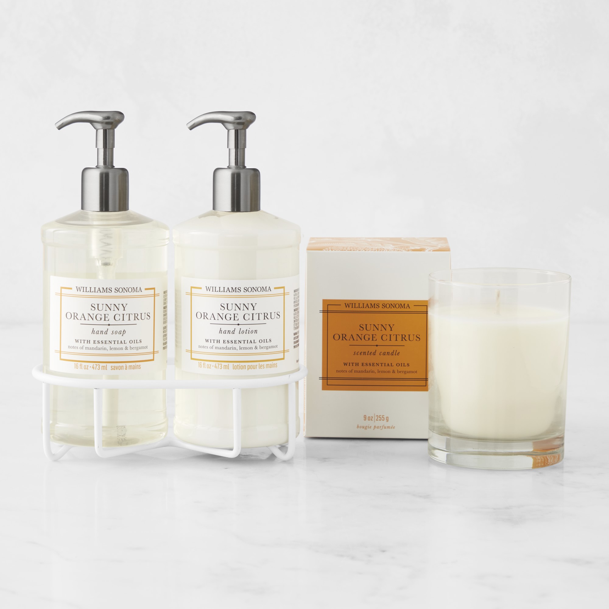 Williams Sonoma Sunny Orange Citrus Hand Soap & Lotion 4-Piece Set