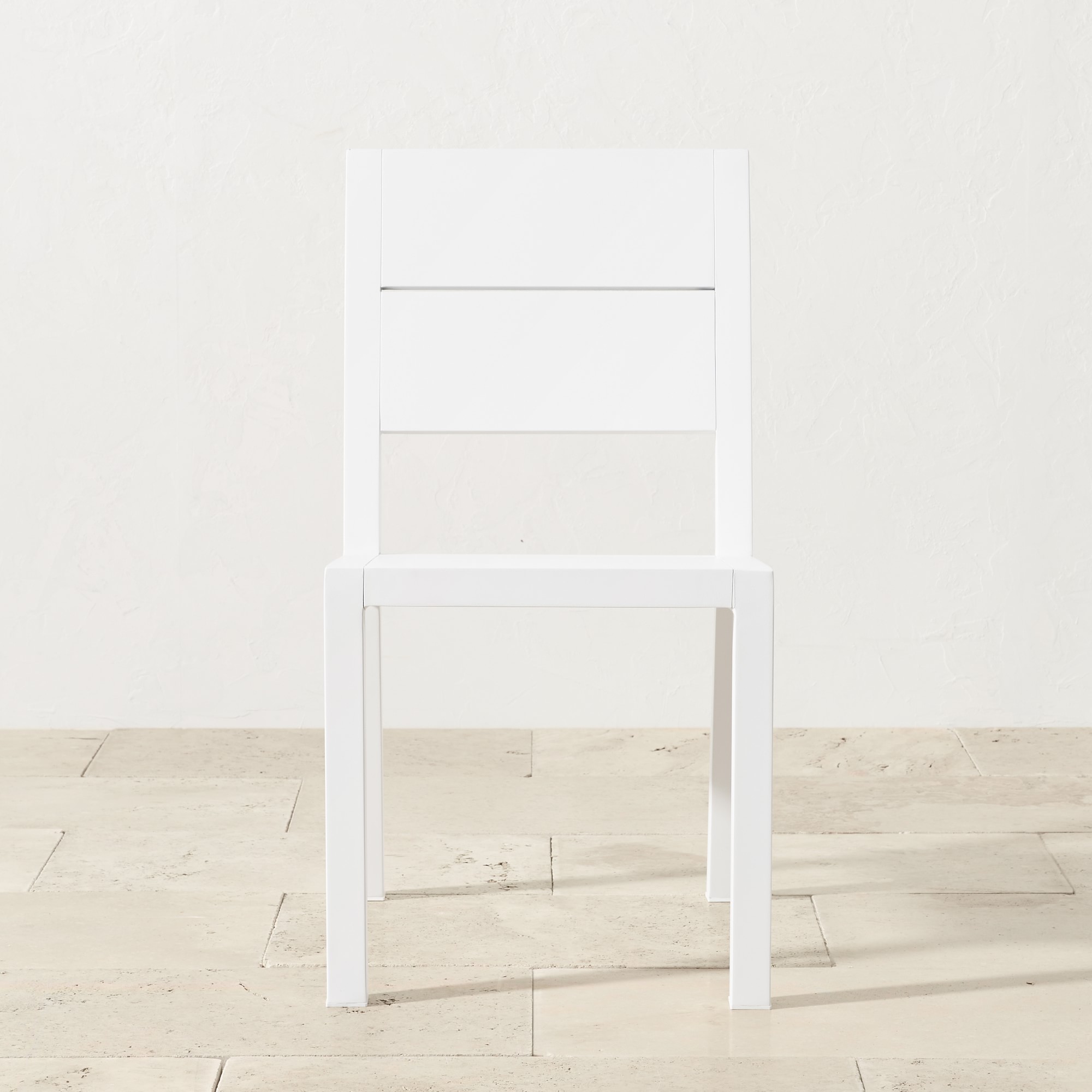Larnaca Outdoor White Metal Dining Side Chair