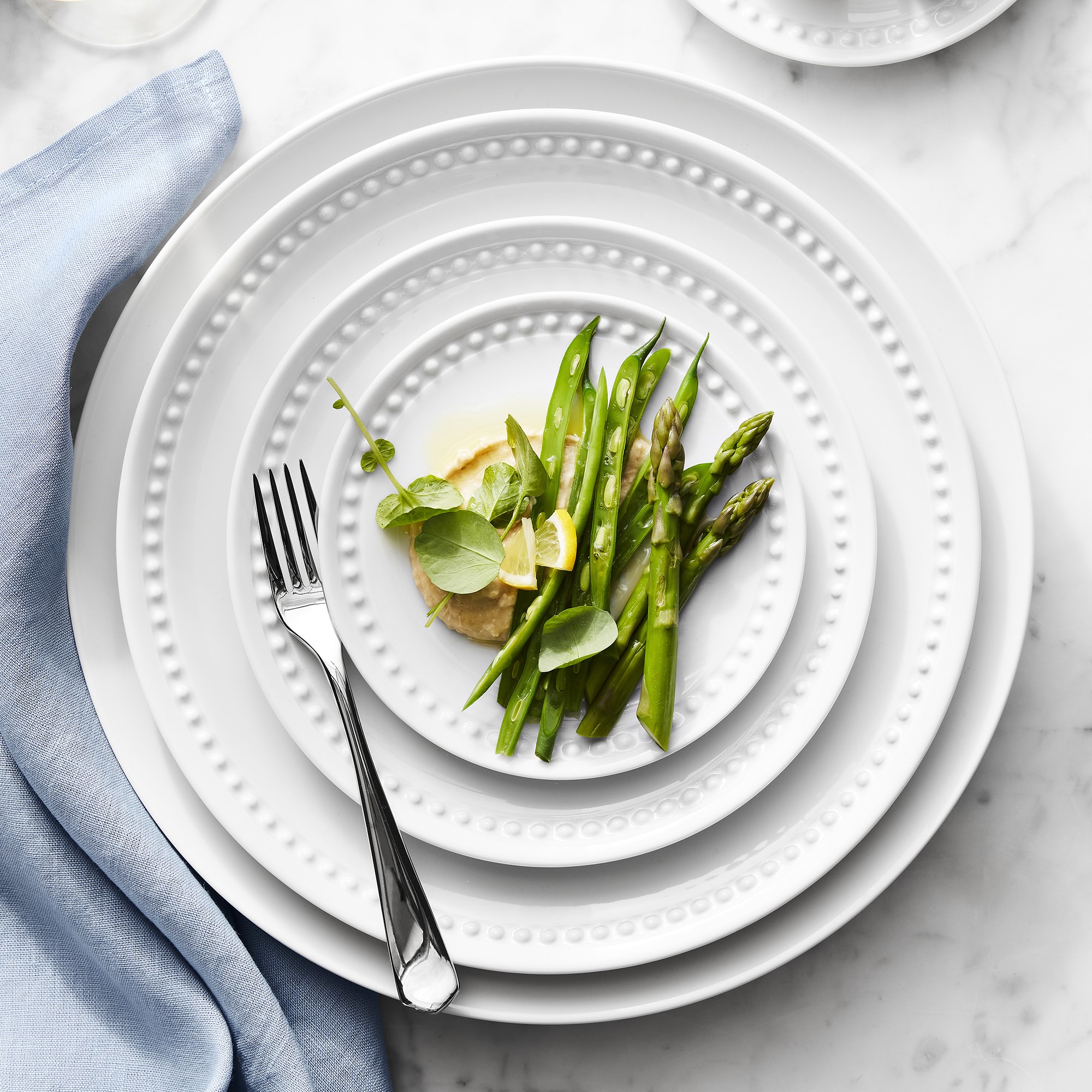 Pillivuyt Beaded Coupe Dinner Plates