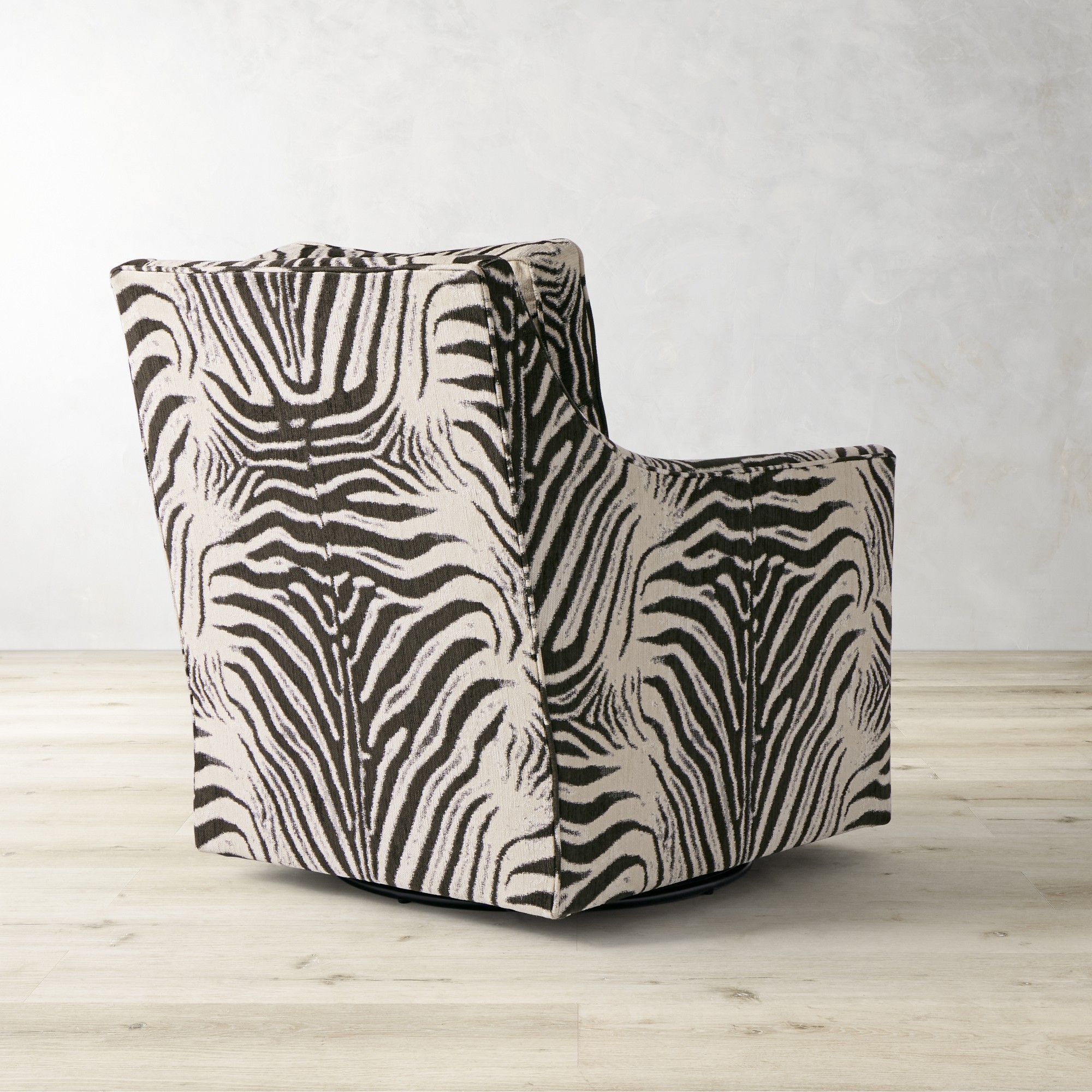 Zebra Upholstered Swivel Chair