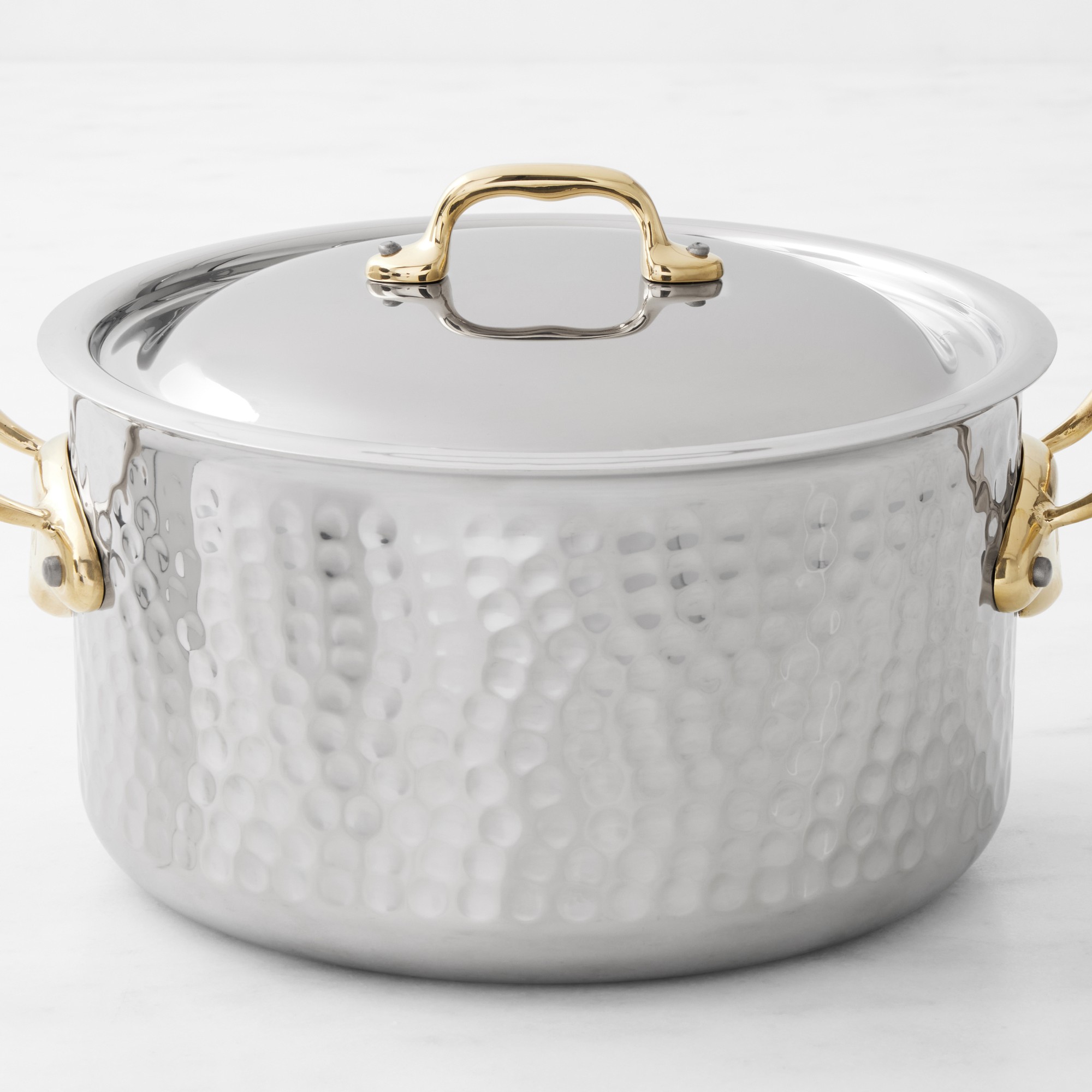 Mauviel M'Elite B Hammered Stainless-Steel Dutch Oven