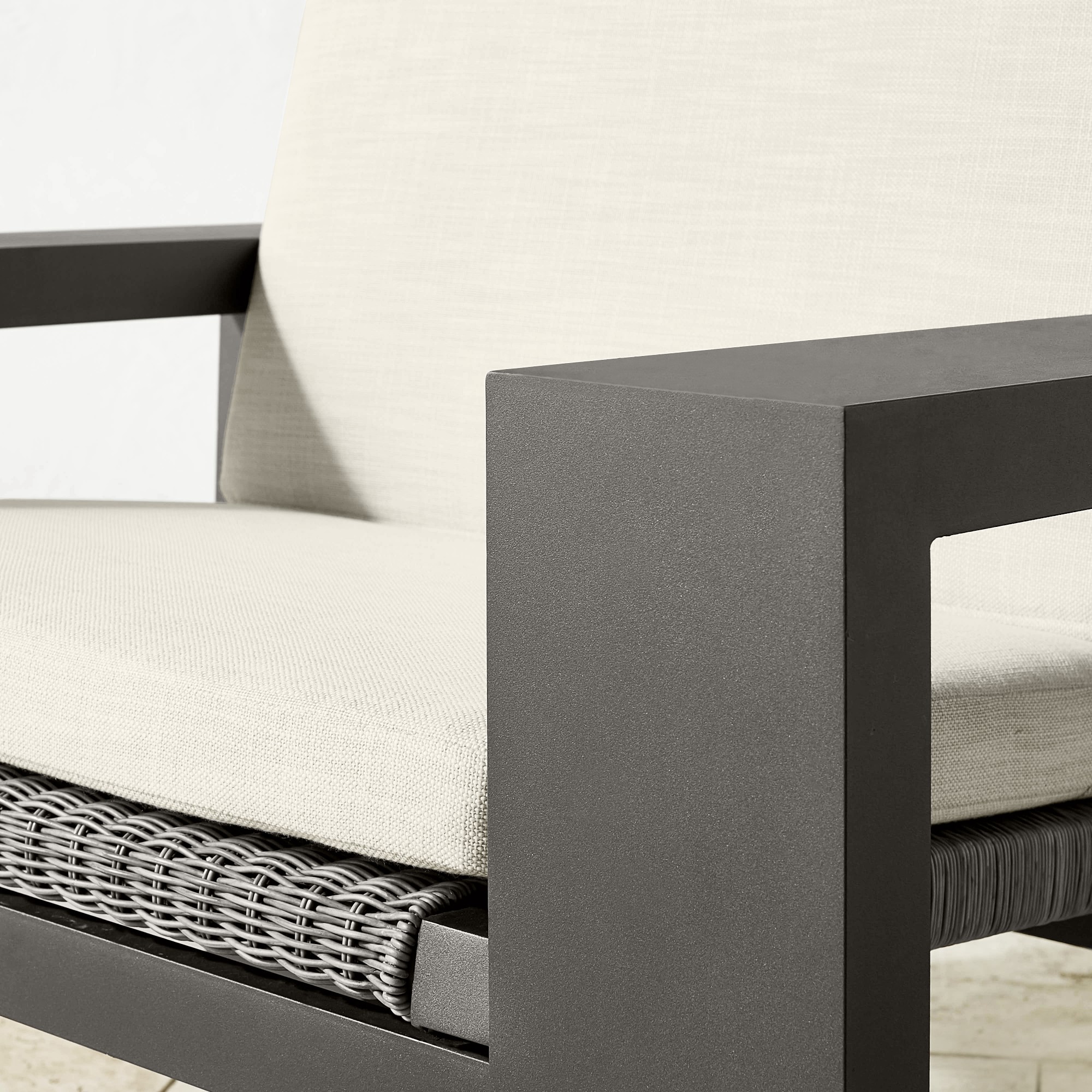 Larnaca Outdoor Slate Grey Metal x All-Weather Weave Club Chair