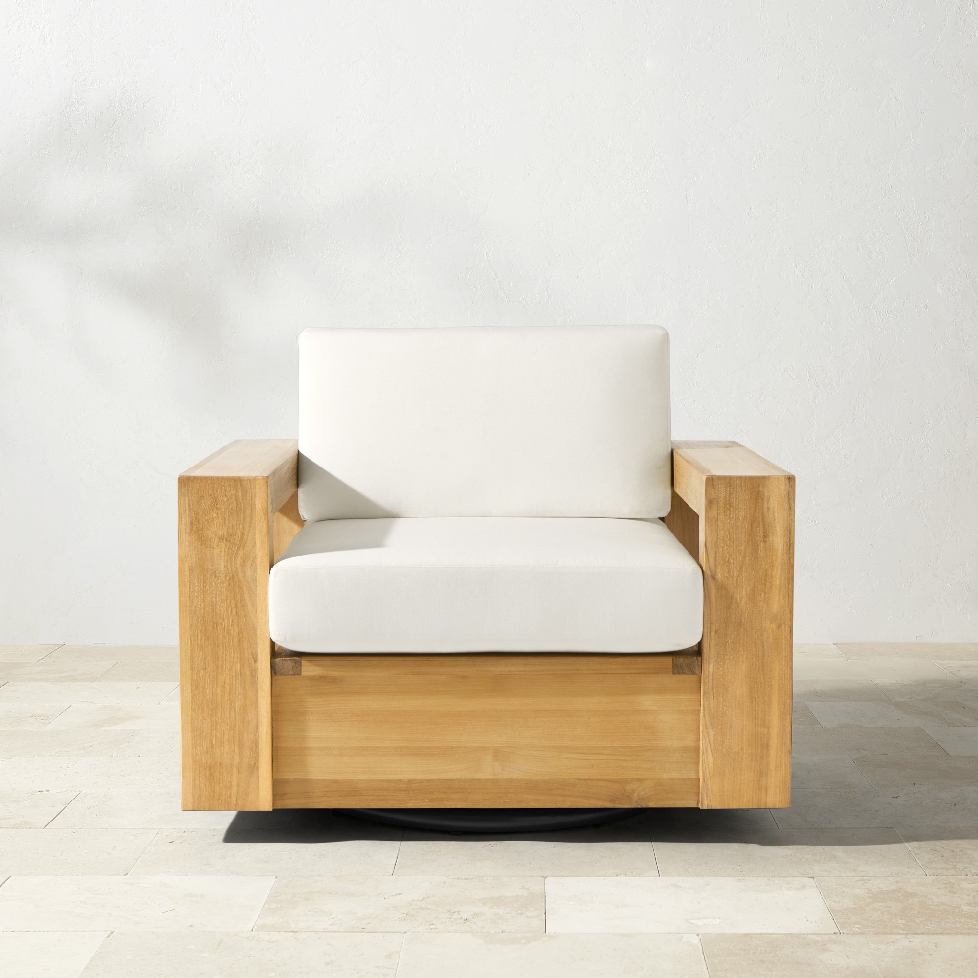 Larnaca Outdoor Teak Swivel Chair