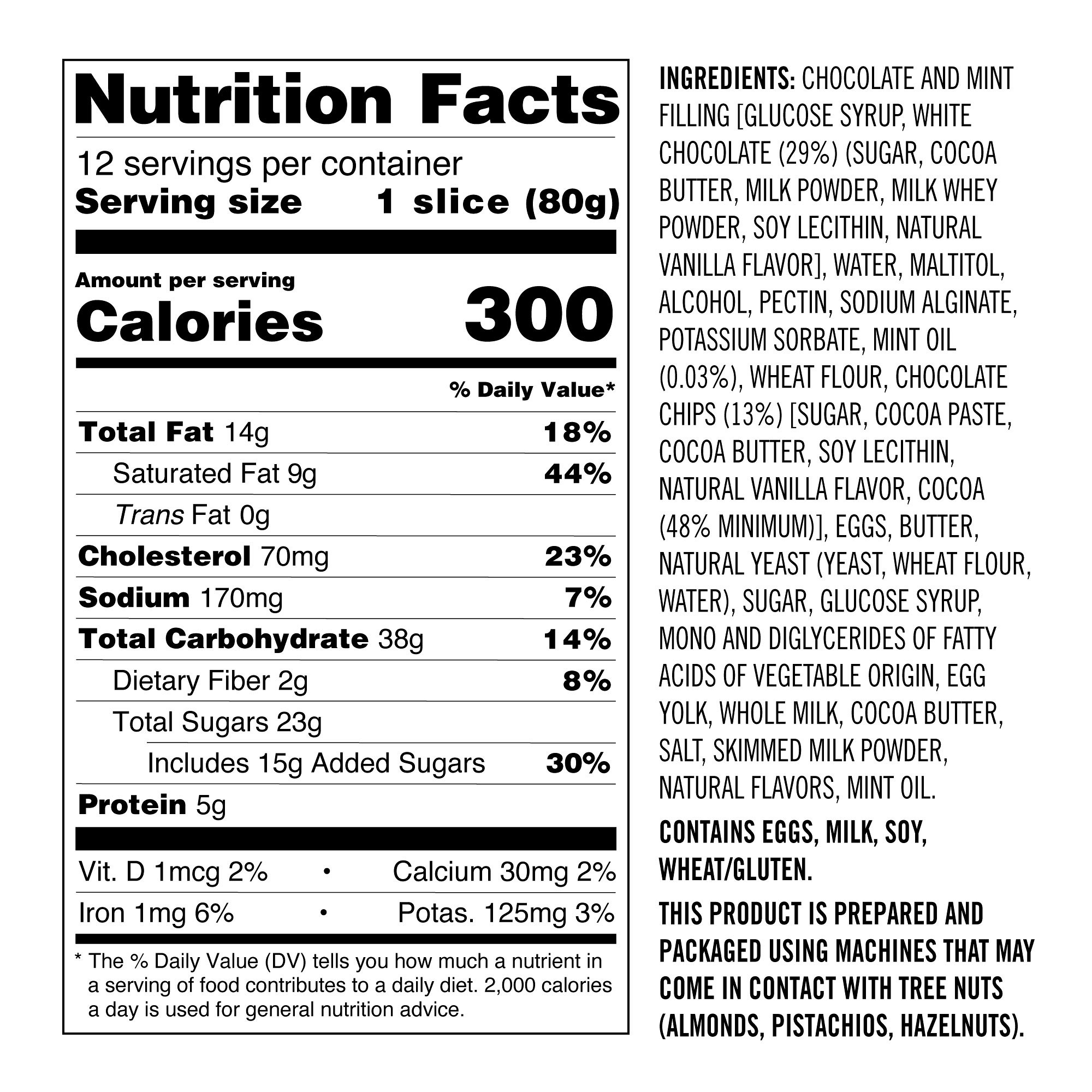 Peppermint Bark Panettone, Serves 12