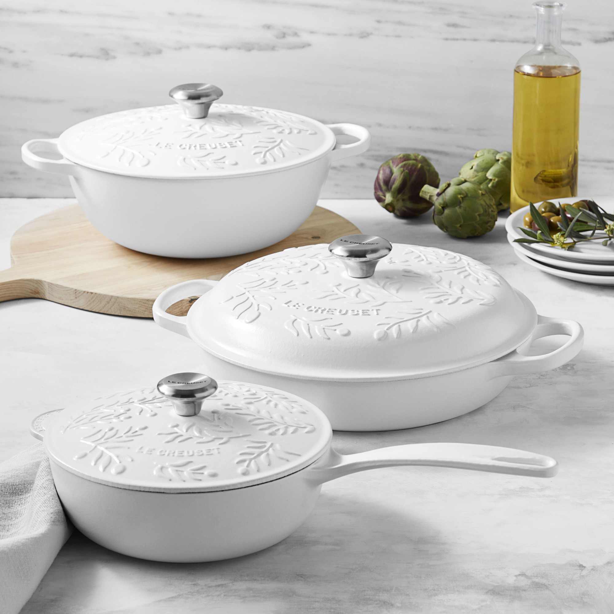 Le Creuset Olive Branch Enameled Cast Iron Saucier, 2 1/4-Qt.