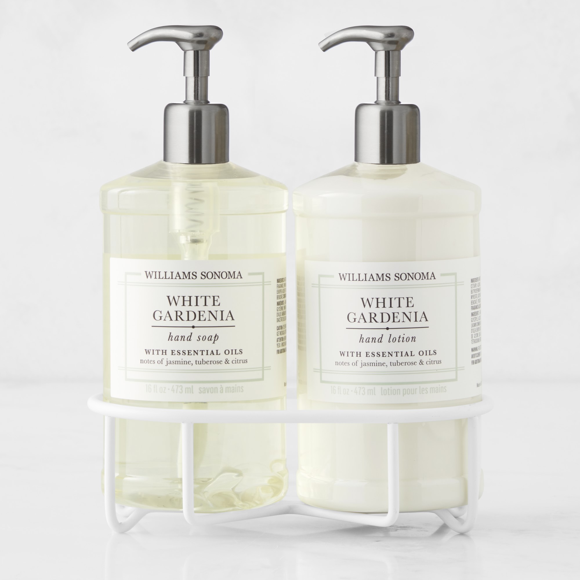 Williams Sonoma White Gardenia Hand Soap & Lotion 3-Piece Set