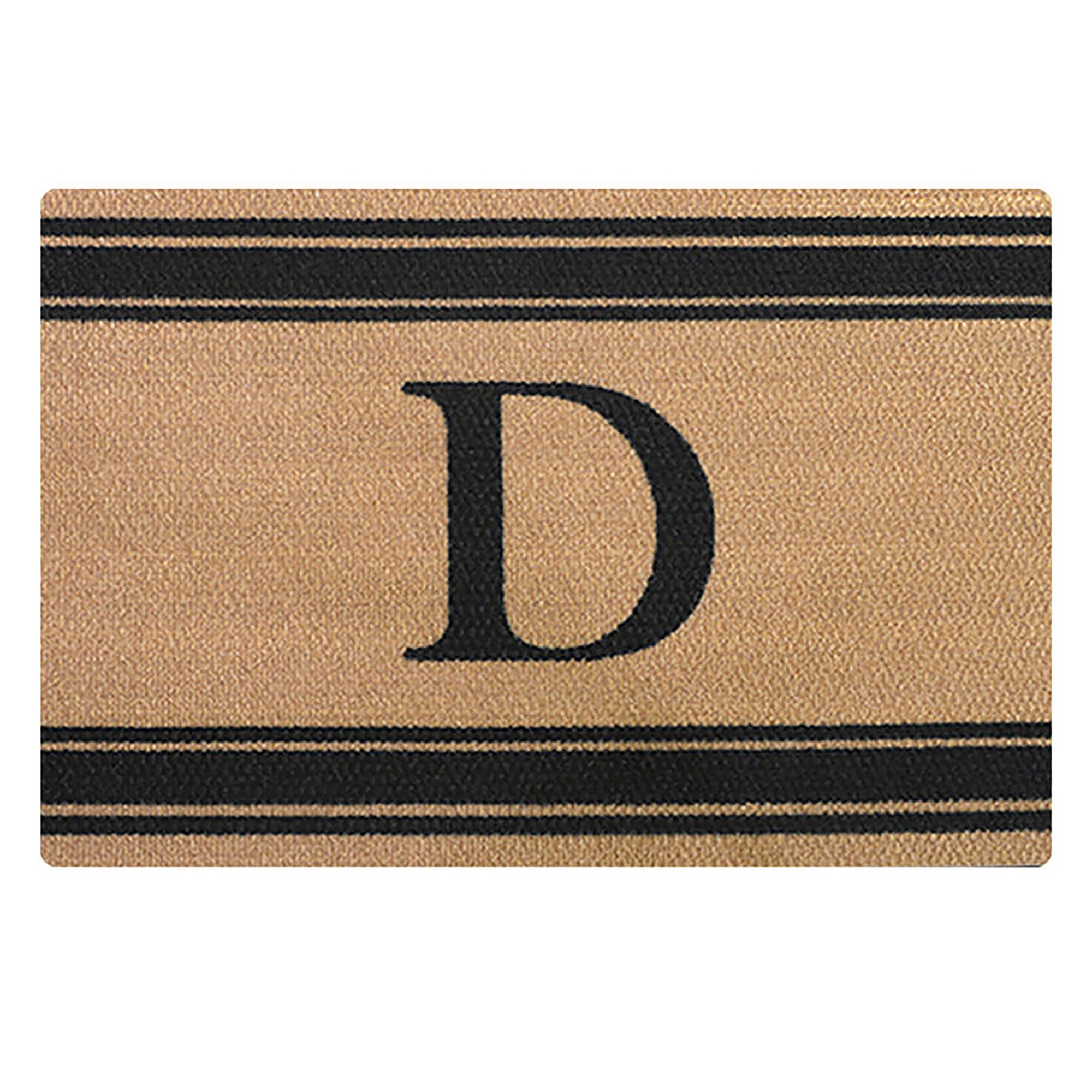 Neighburly Initial Stripes Indoor/Outdoor Monogram Doormat