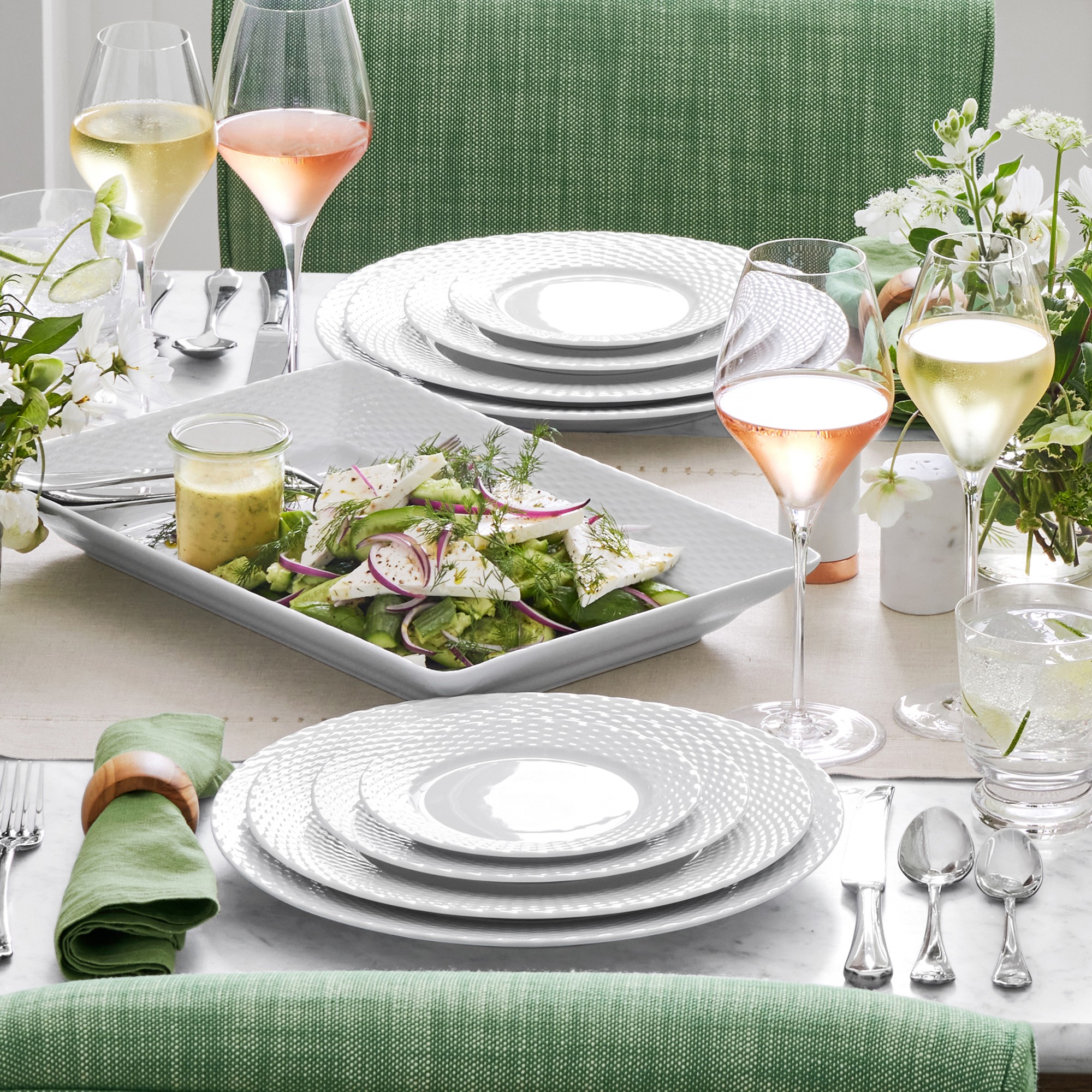 Pillivuyt Basketweave Porcelain Dinner Plates