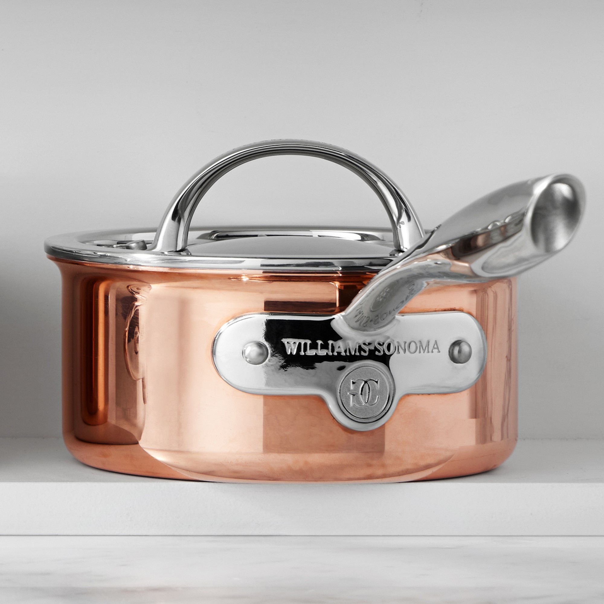Williams Sonoma Signature Thermo-Clad™ Copper Saucepan with Lid