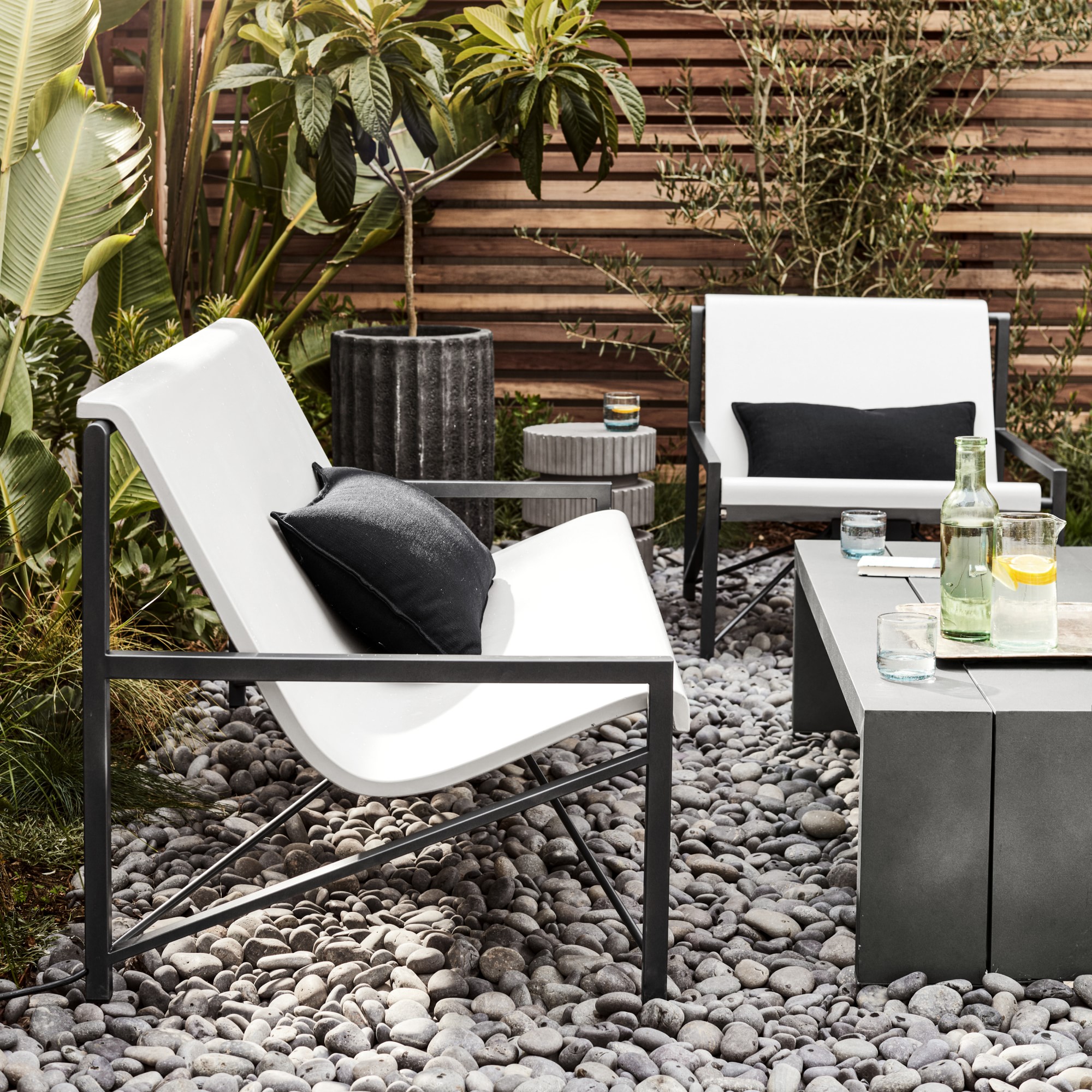 Larnaca Outdoor Slate Grey Metal Coffee Table (48