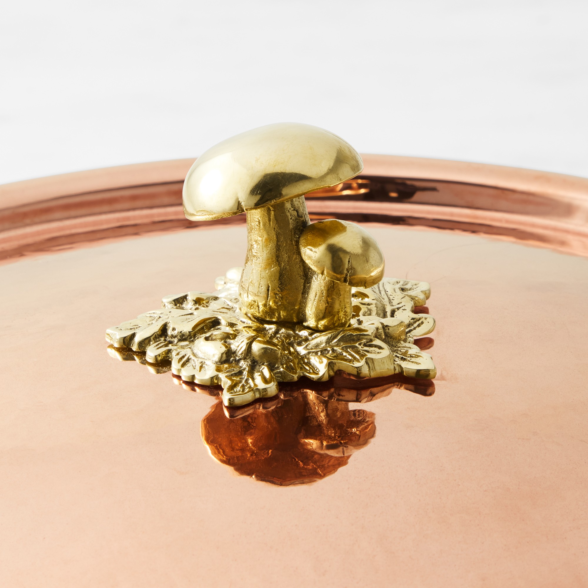 Ruffoni Historia Hammered Copper Risotto Pan with Mushroom Knob, 5 1/2-Qt.