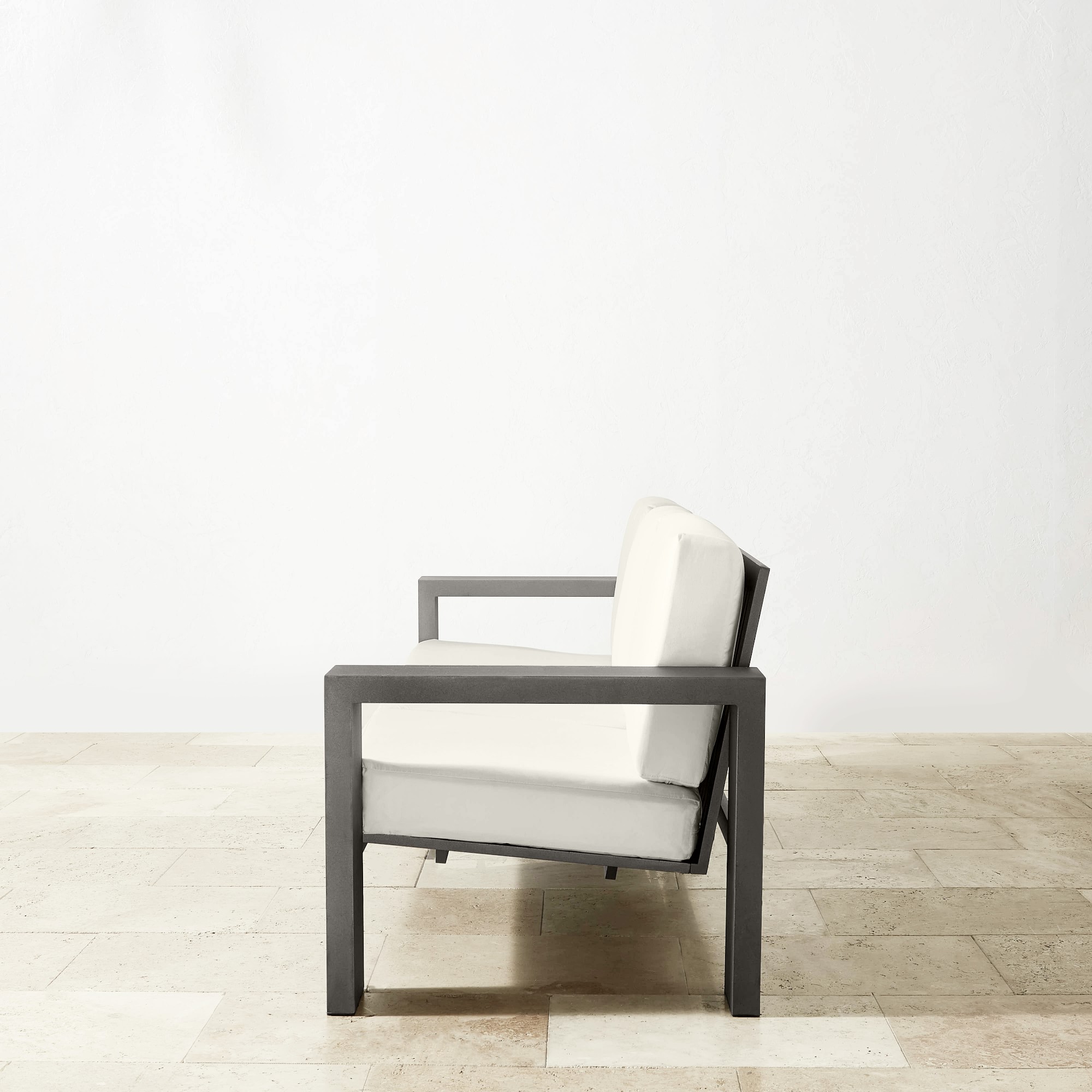 Larnaca Outdoor Slate Grey Metal Sofa (96