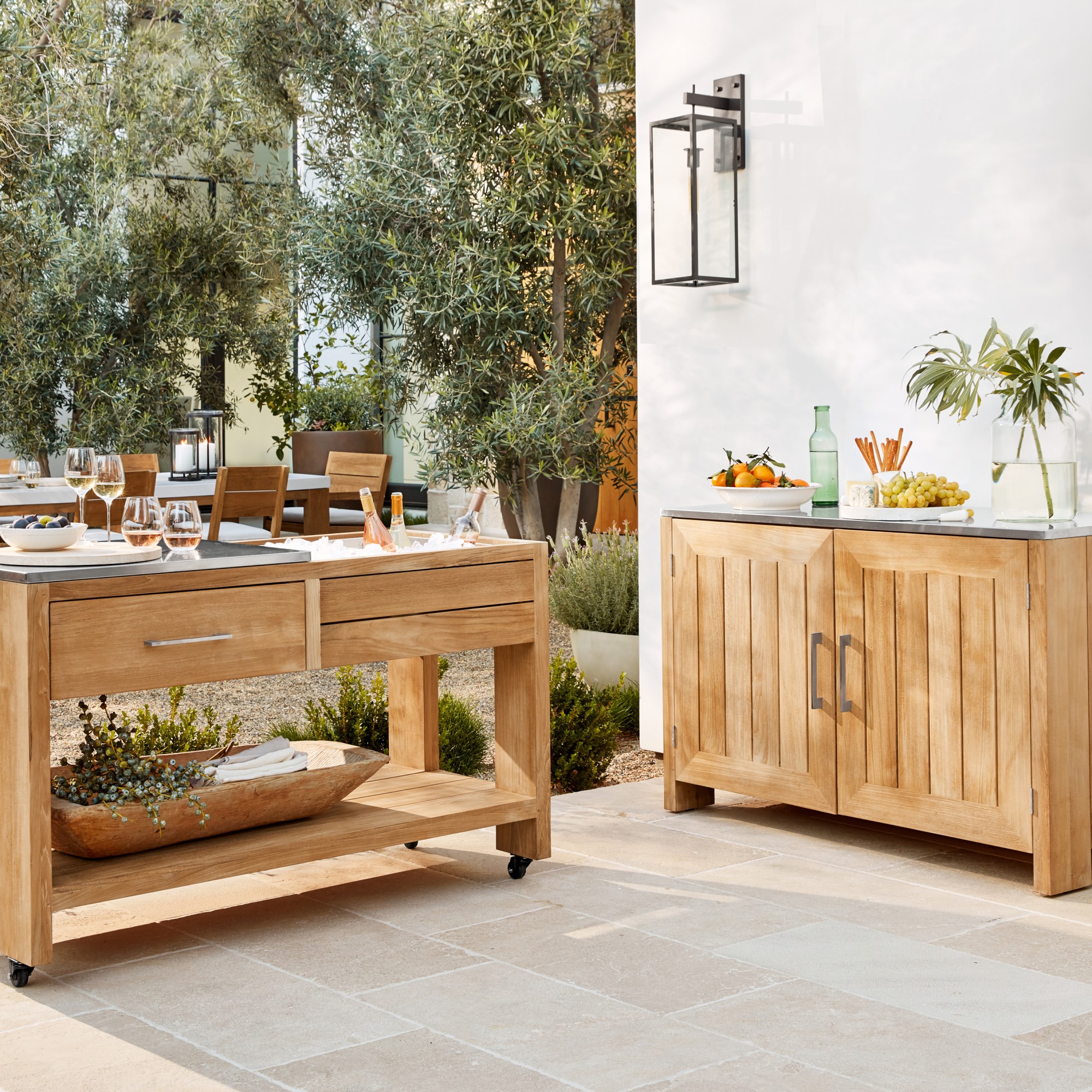 Larnaca Outdoor Teak Prep Table (58