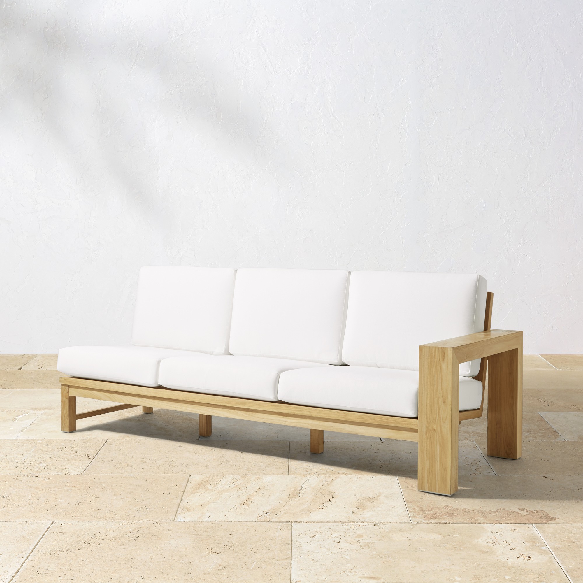 Larnaca Outdoor Natural Teak Customizable Sectional (62