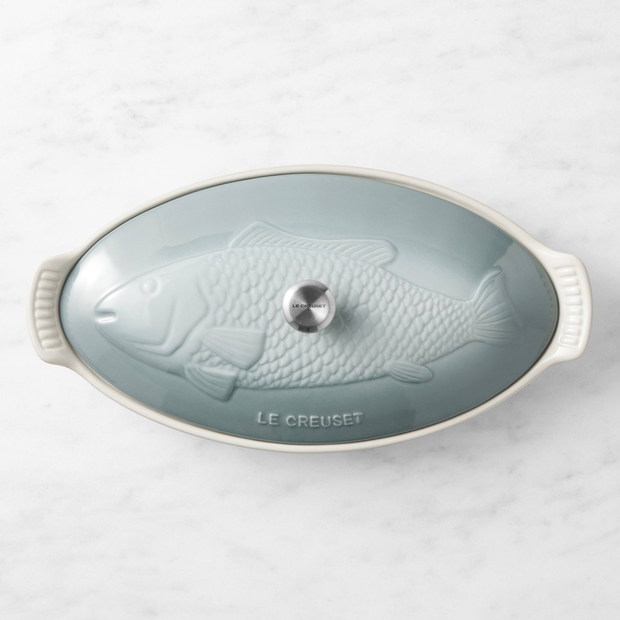 Le Creuset Stoneware Oval Fish Baker, 1 3/4 Qt.