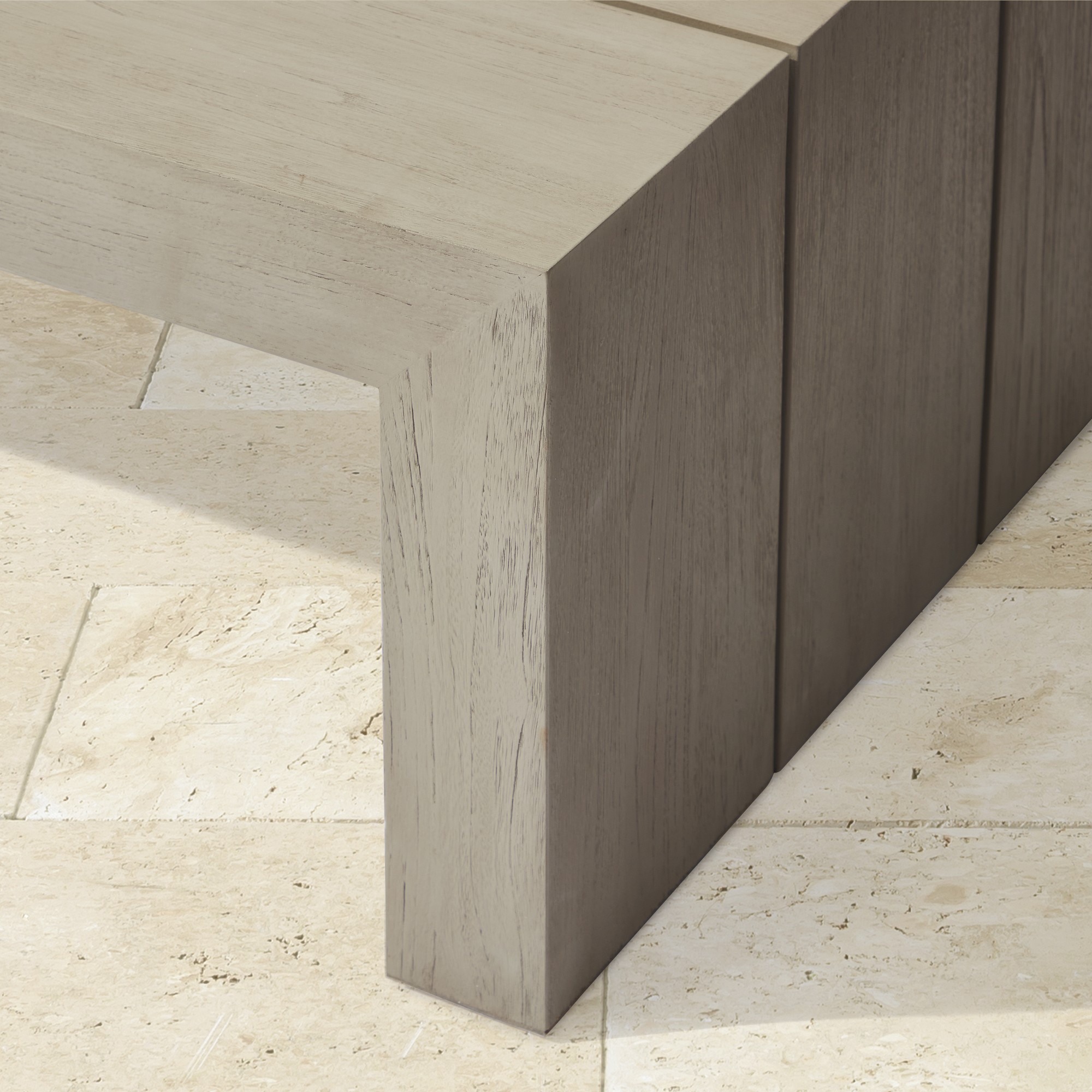 Larnaca Outdoor Grey Teak Rectangular Coffee Table (60