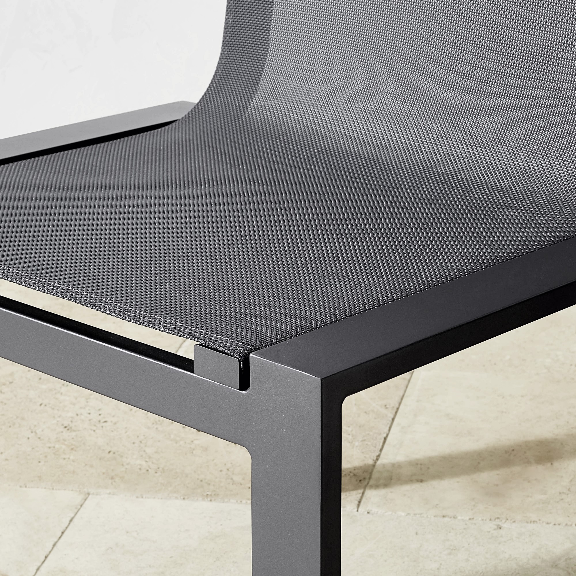 Santa Barbara Slate Outdoor Metal Dining Table & Dining Chairs (84