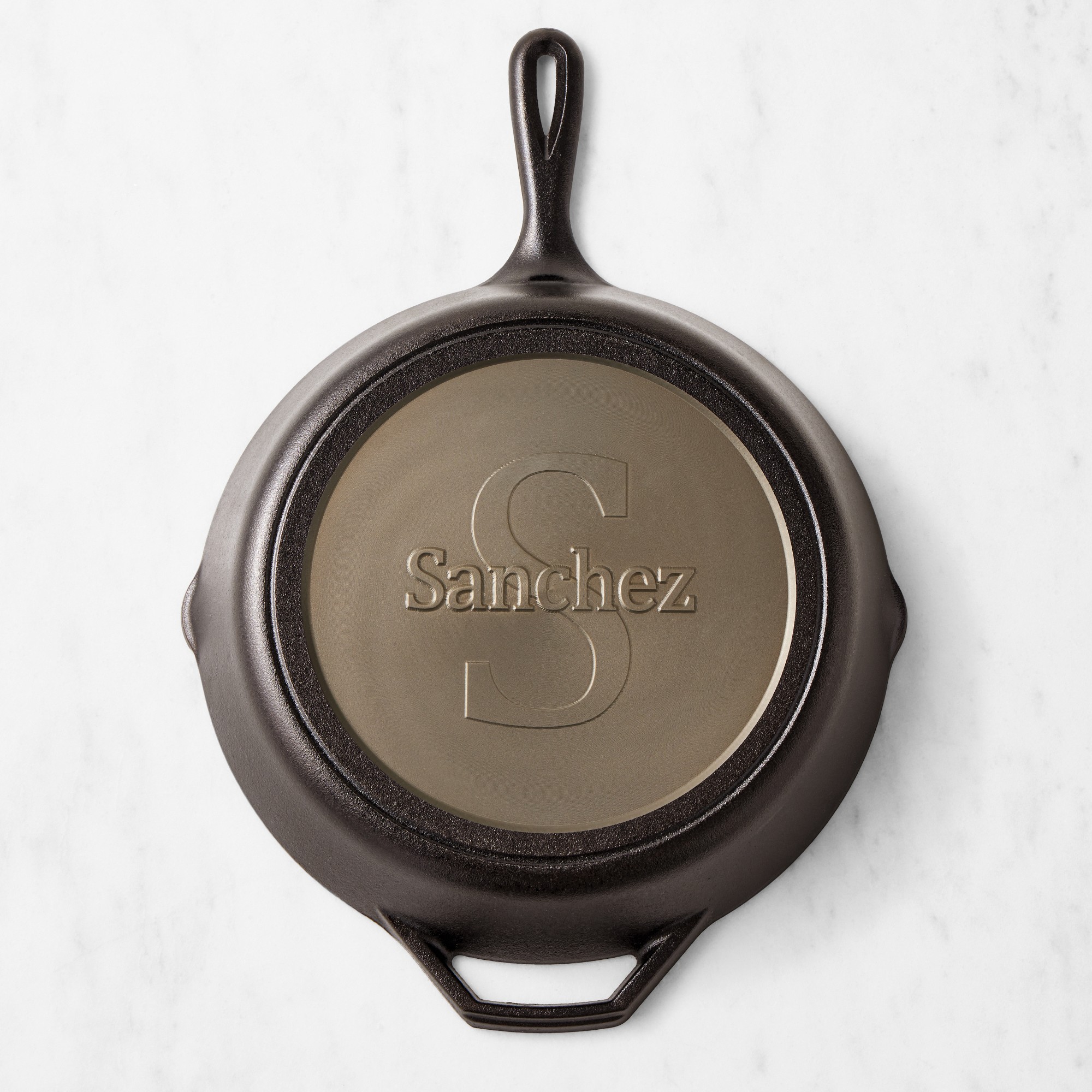 Monogrammed Lodge Seasoned Cast Iron Skillet, 12