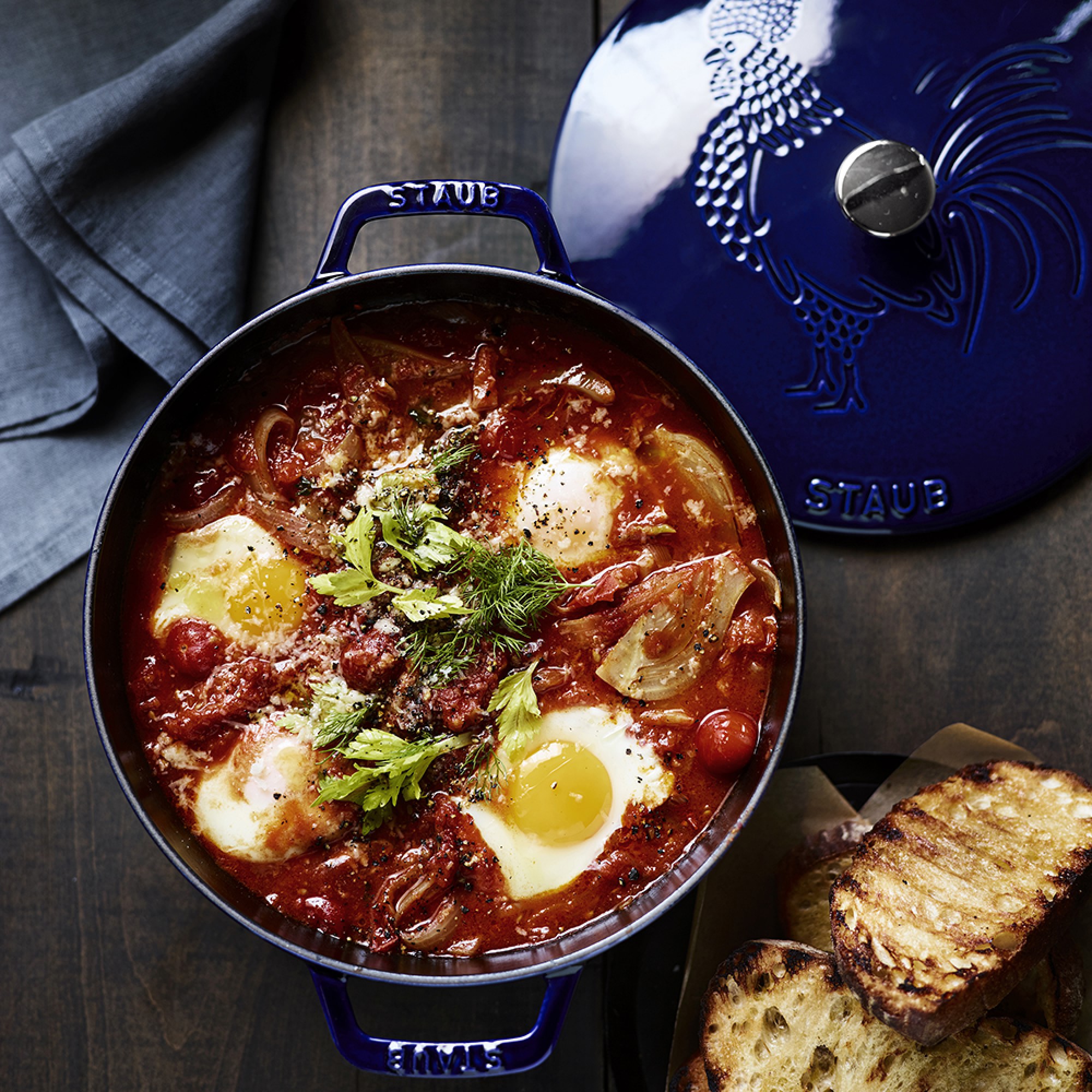 Staub Enameled Cast Iron Essential French Oven, Rooster Design