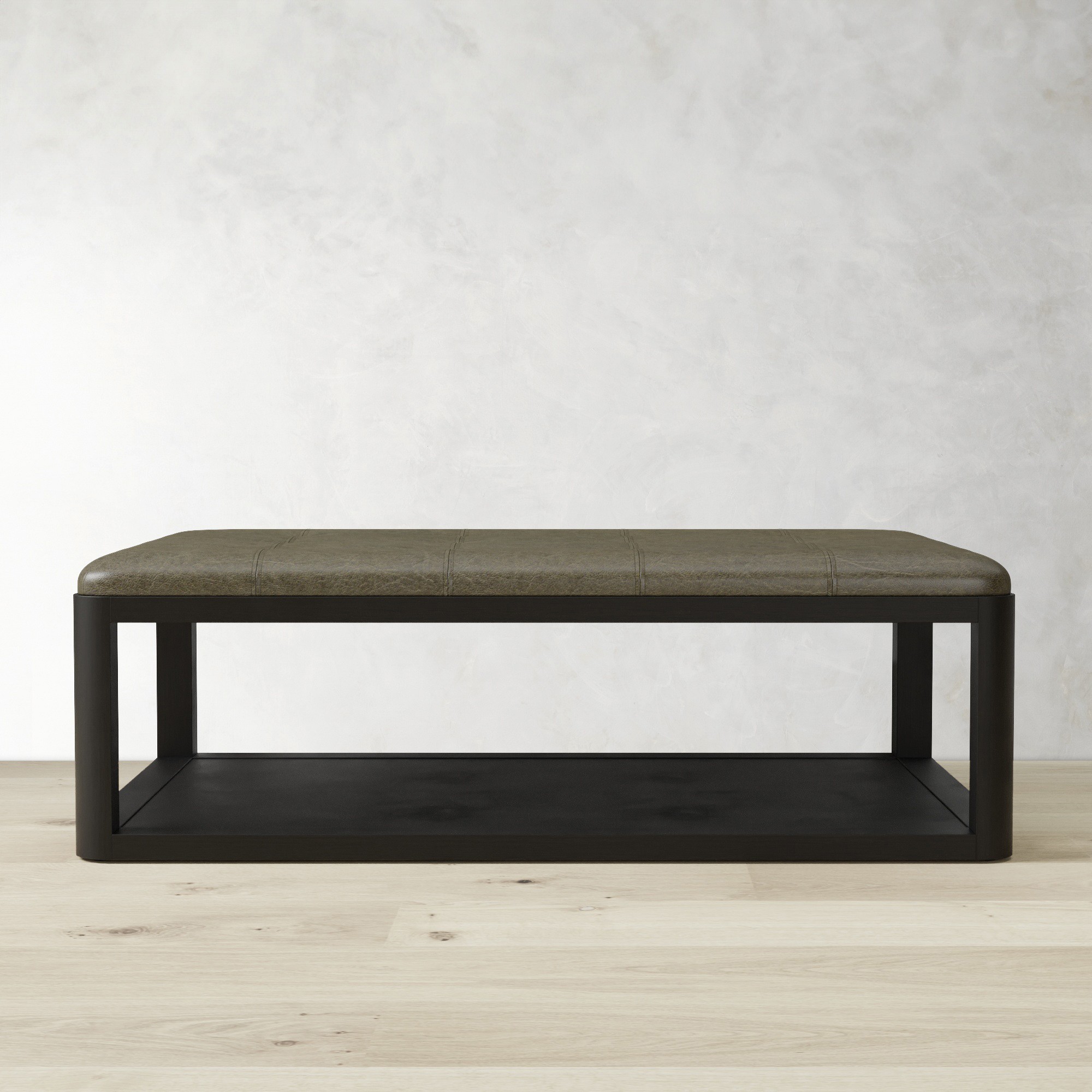 Porte Grid Tufted Rectangular Ottoman (48