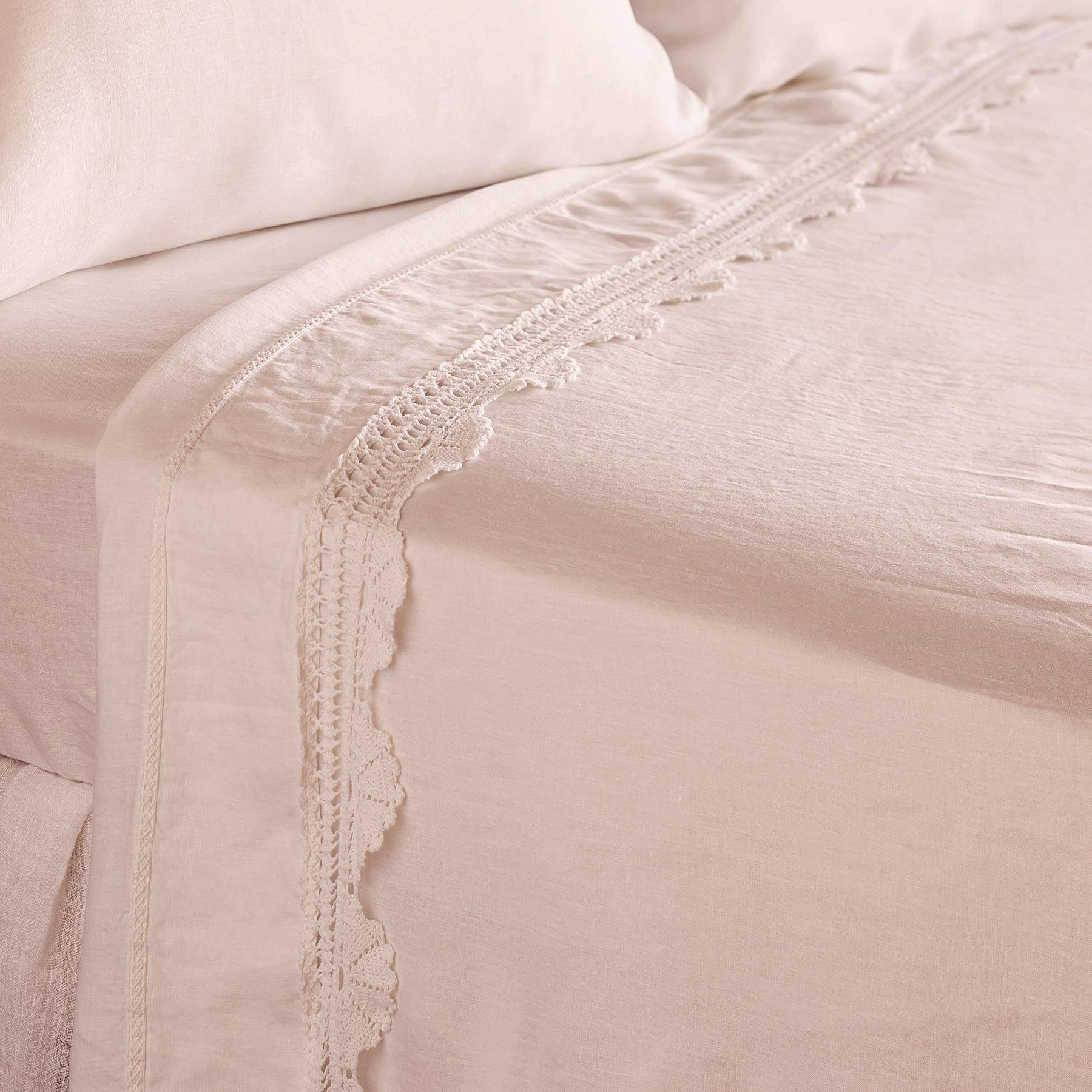 Gossamer Linen Crochet Flat Sheet