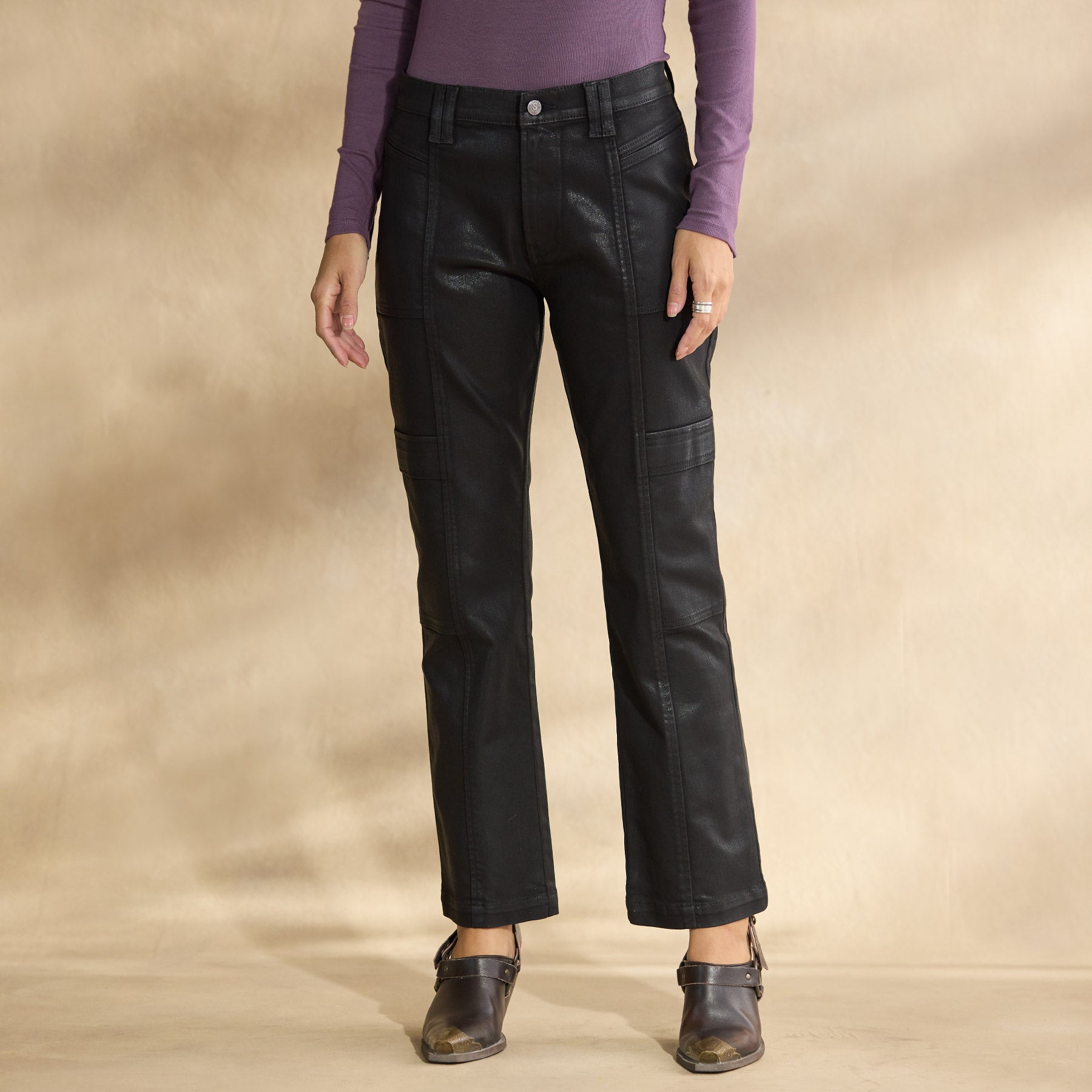 Coated Bronte Cargo Pants, Petite