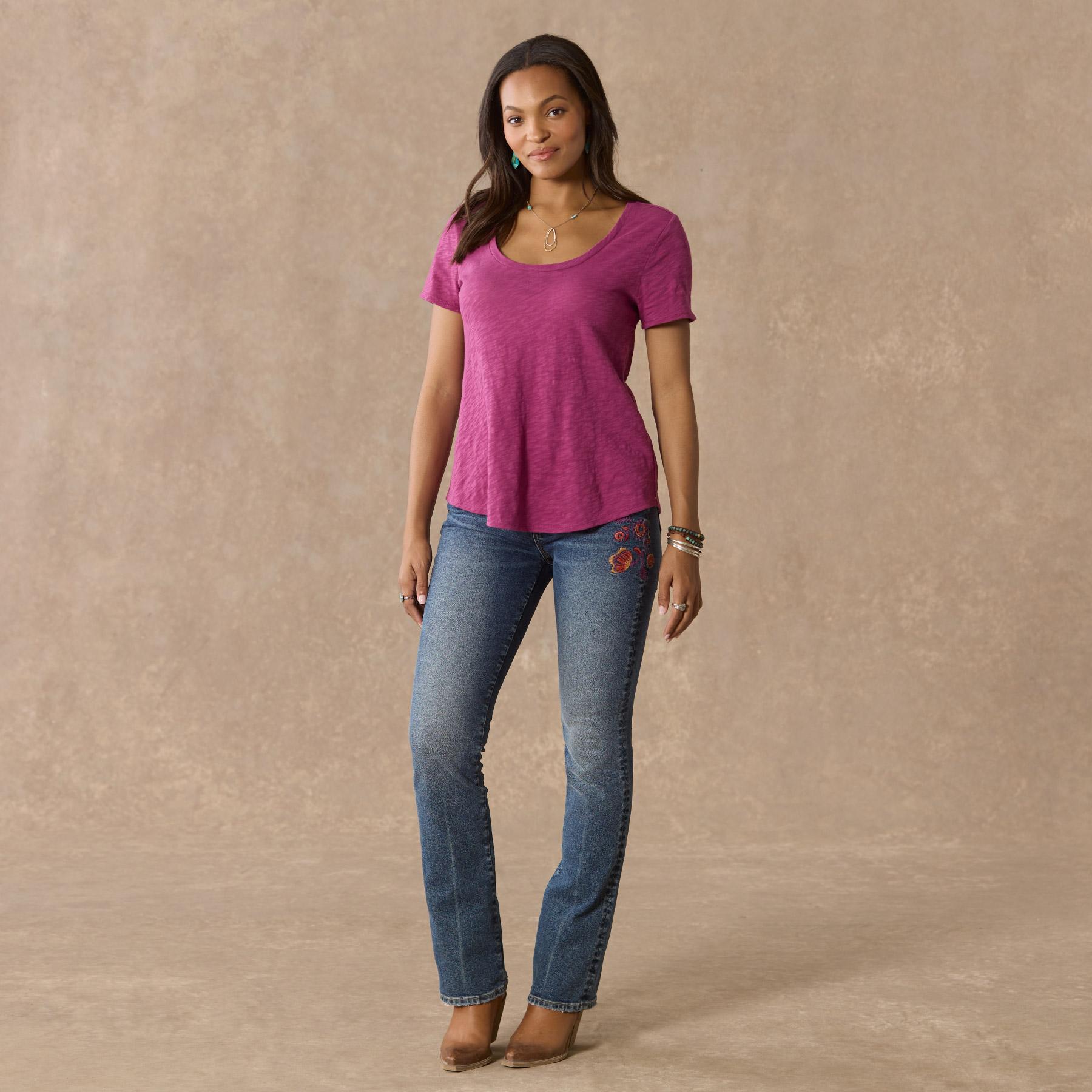 Ultimate Airy Slub Scoopneck Tee, Petite