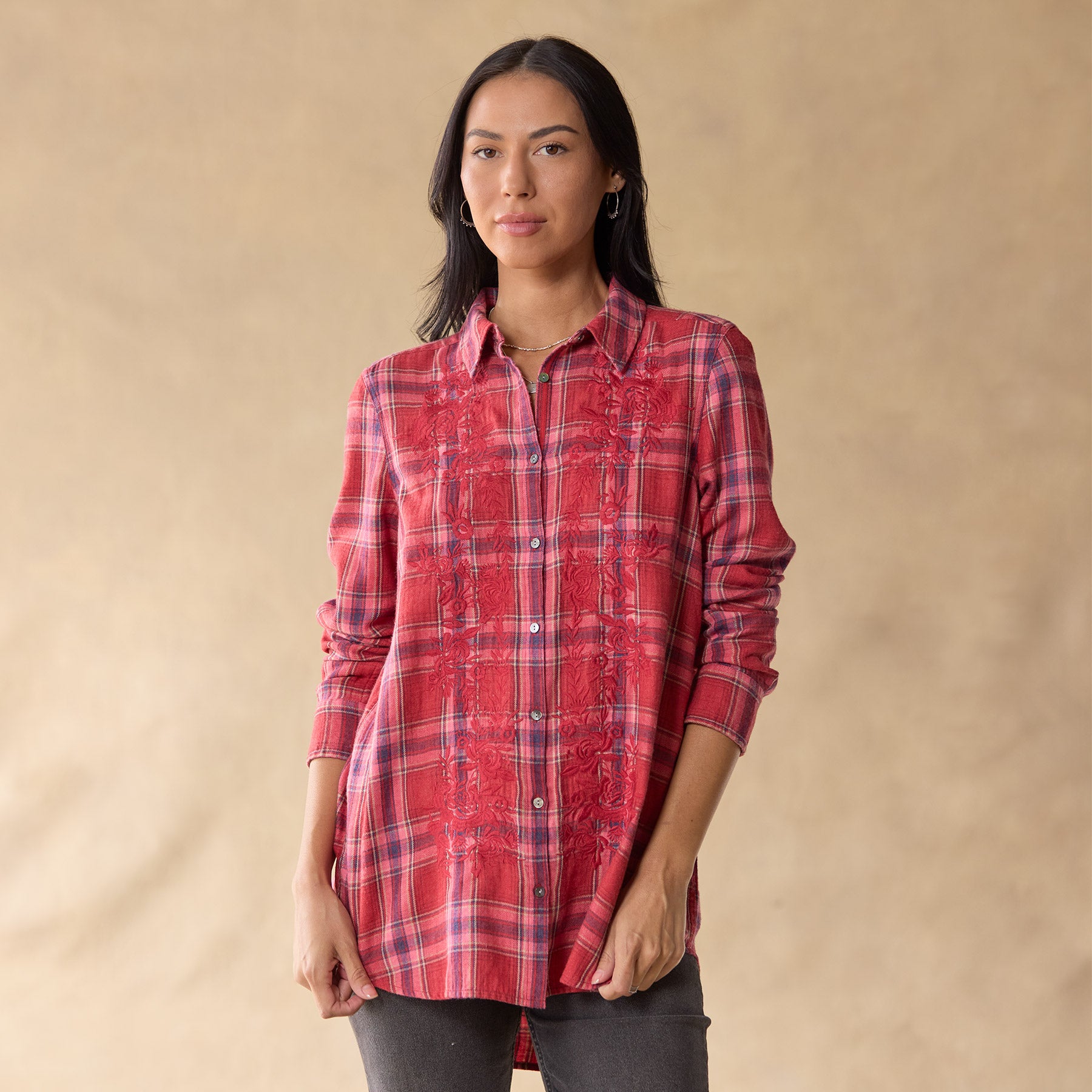 Amadi Plaid Tunic, Petite