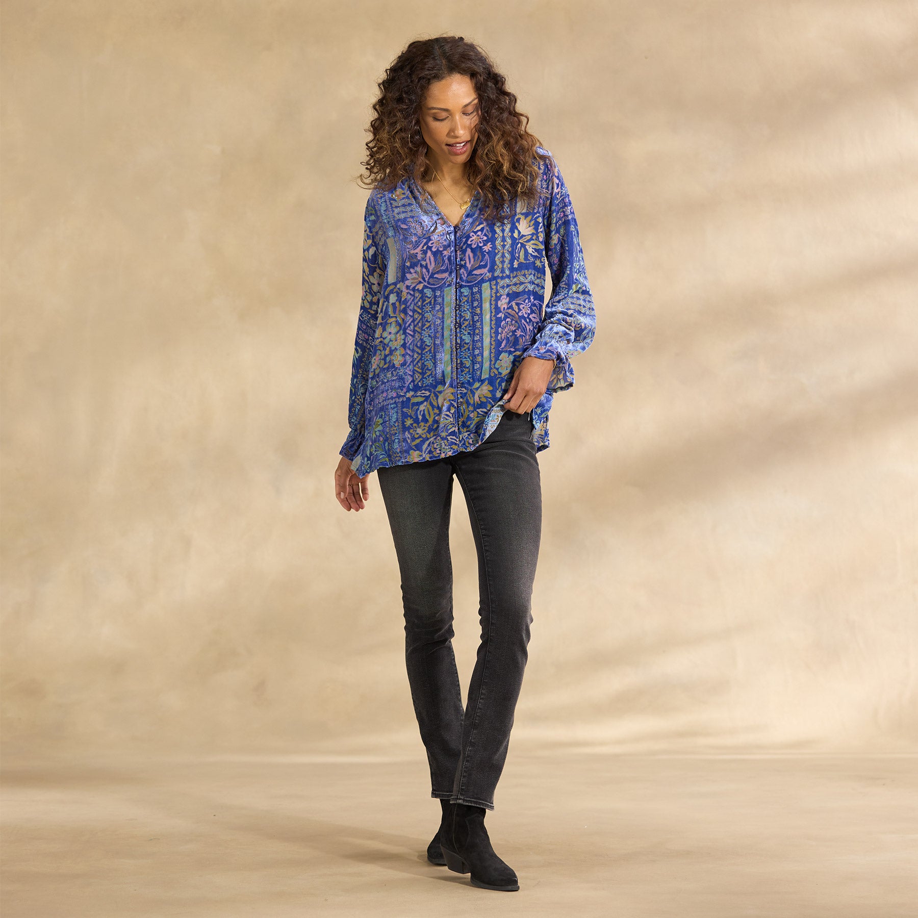 Joasie Burnout Velvet Top, Petite