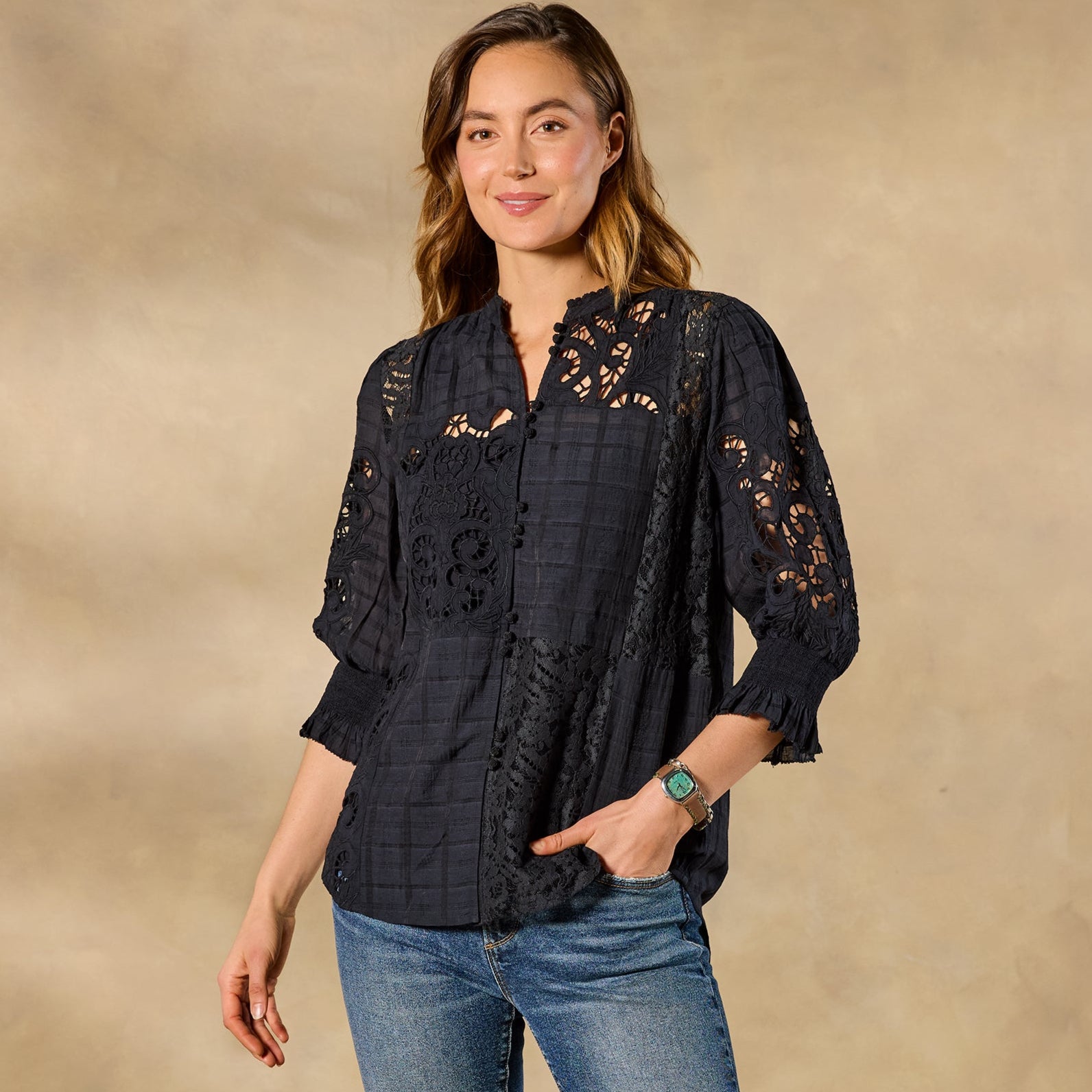 Garbo Lace Top, Petite