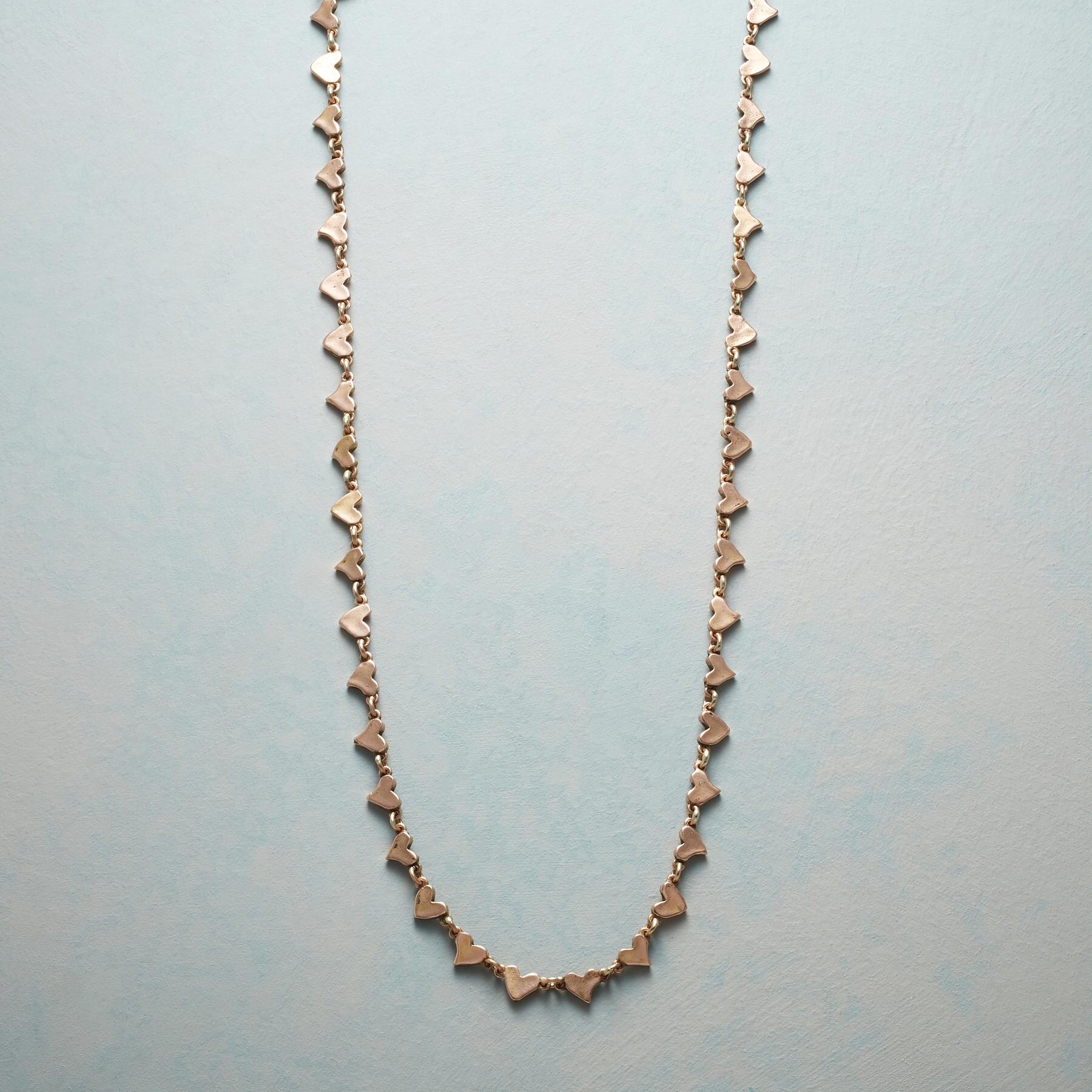 14Kt Rose Chain Of Hearts Necklace