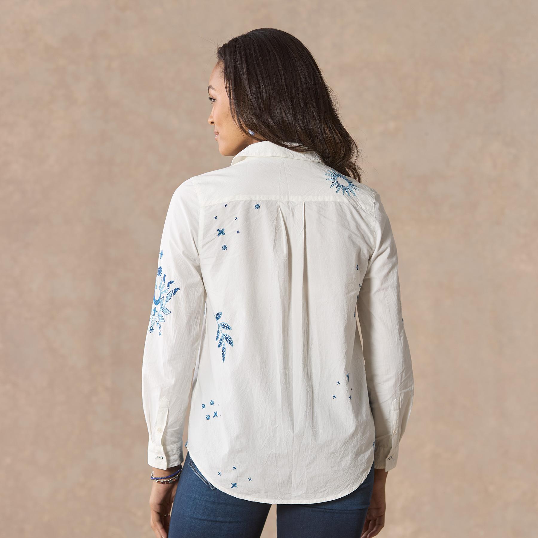 Karina Embroidered Shirt, Petite