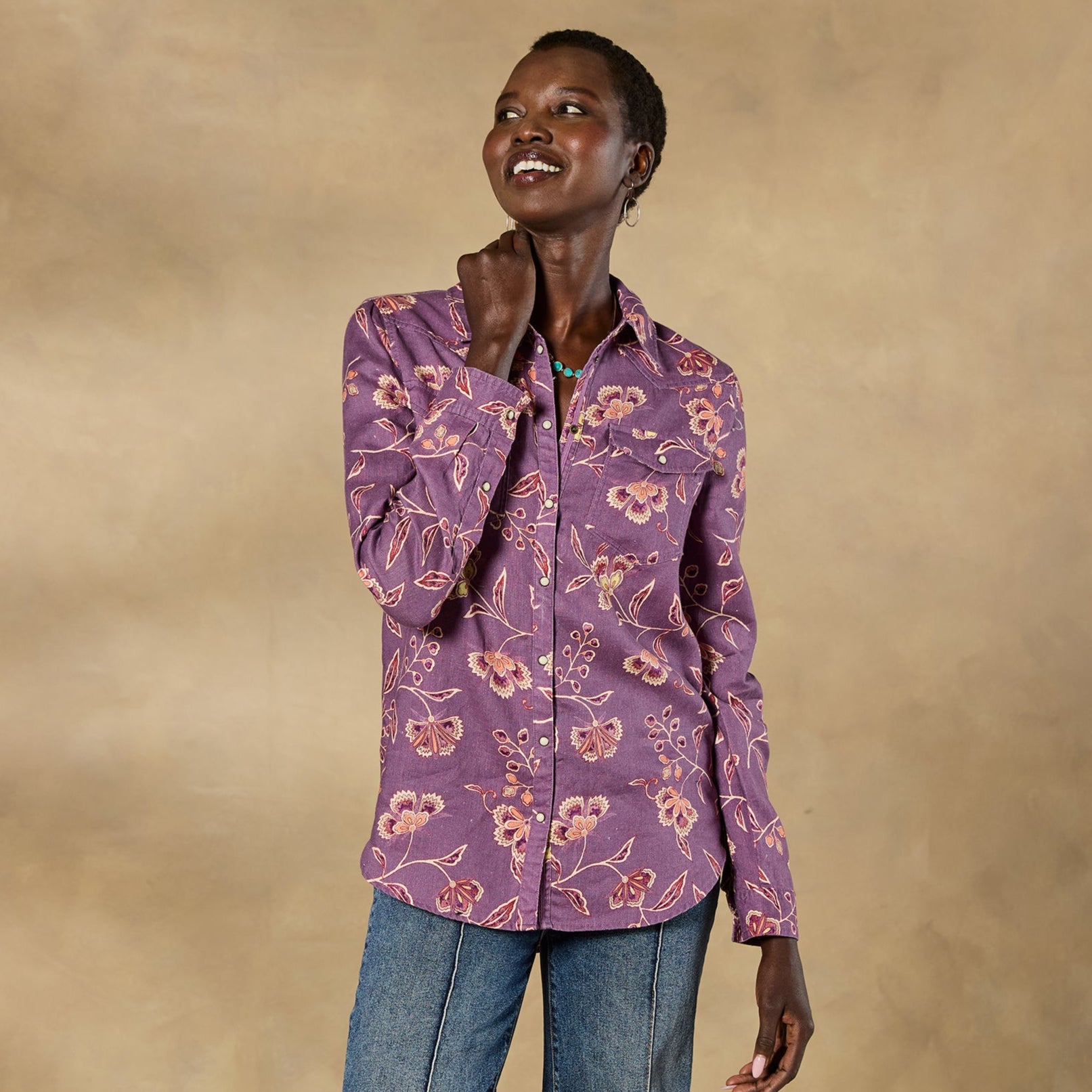 Willow Linen Floral Shirt, Petite