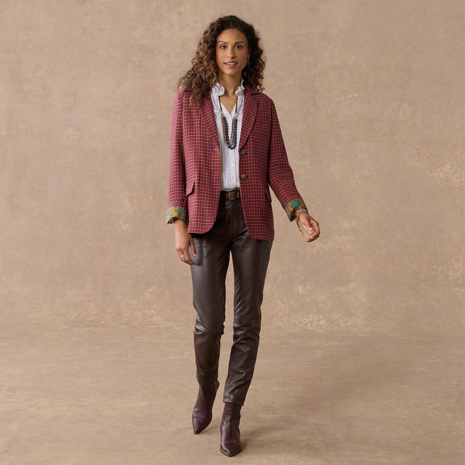 Mayra Plaid Blazer, Petite