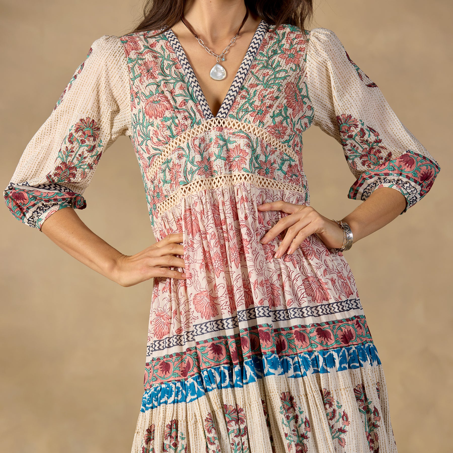 Peacock Flare Midi Dress