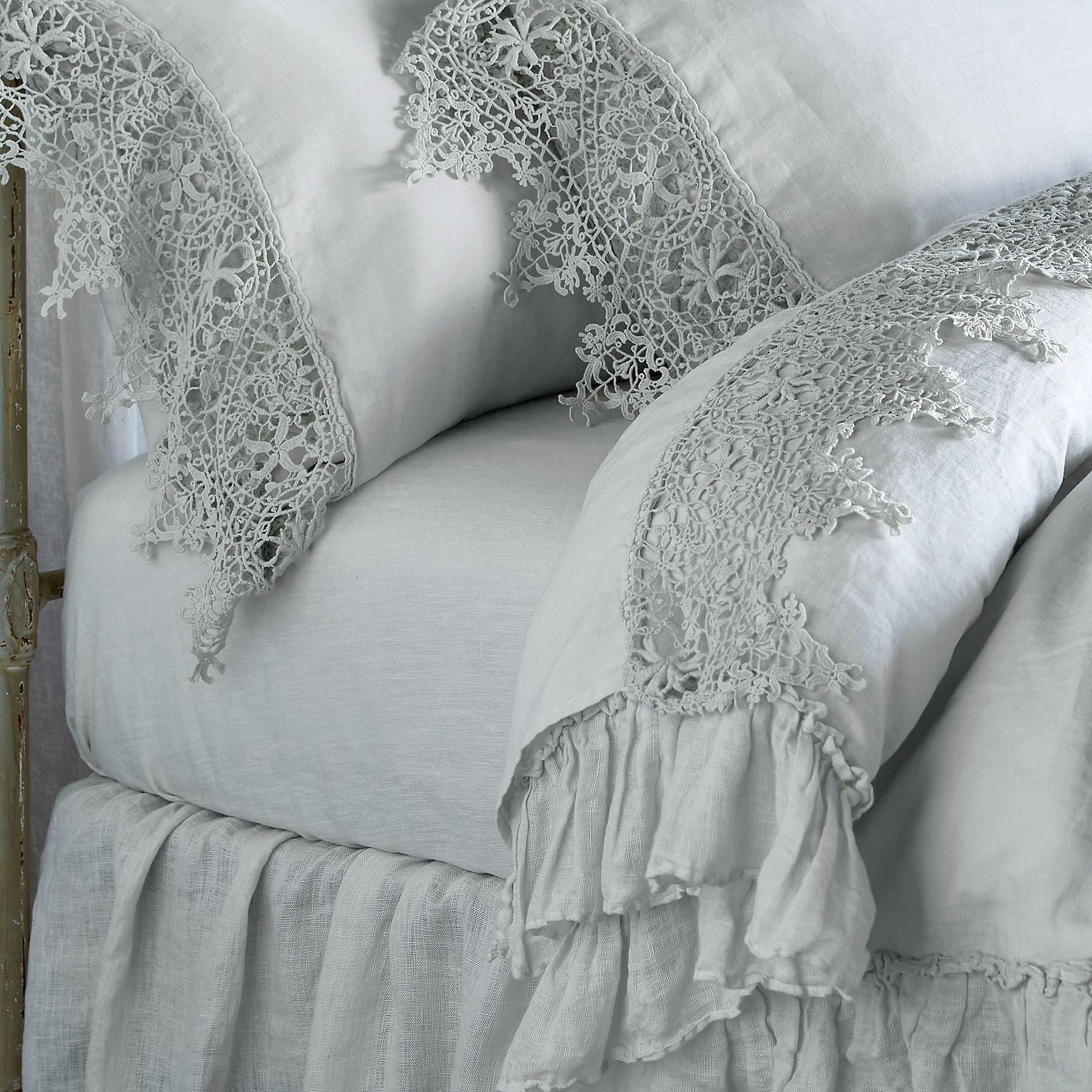 Gossamer Linen Lace Flat Sheet