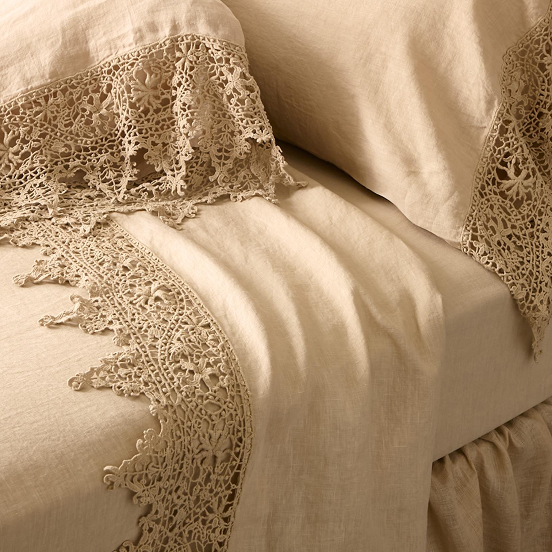 Gossamer Linen Lace Flat Sheet
