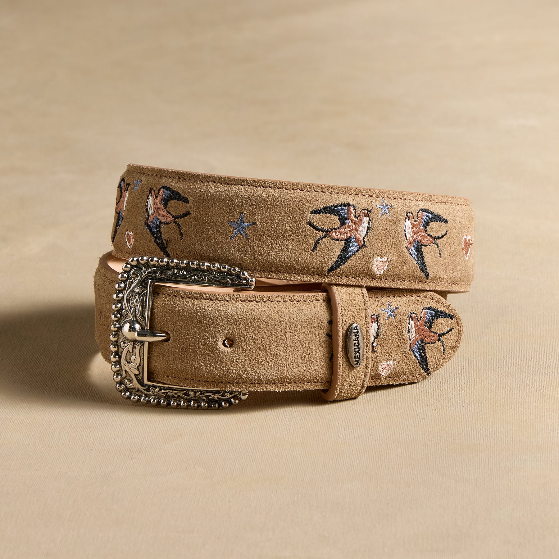 Swallow Song Embroidered Belt