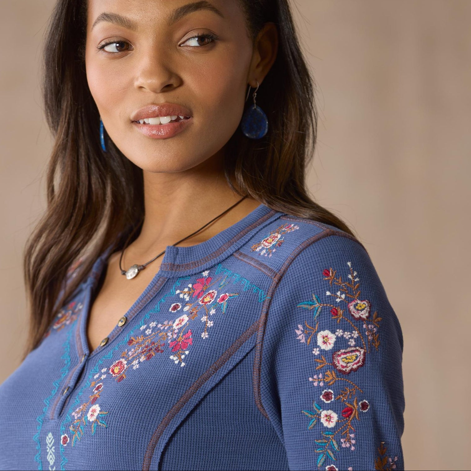 Fayette Floral Henley, Petite