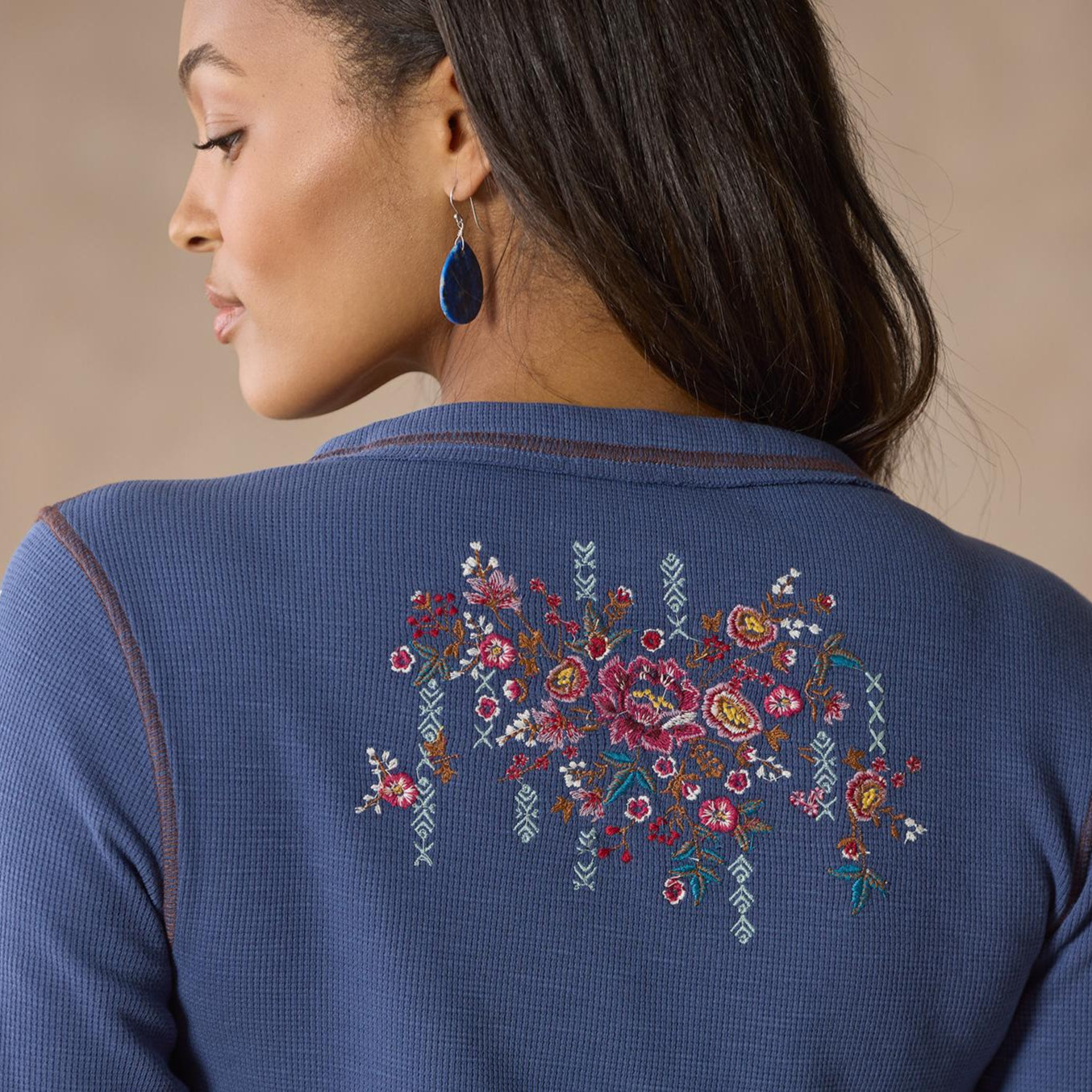 Fayette Floral Henley, Petite