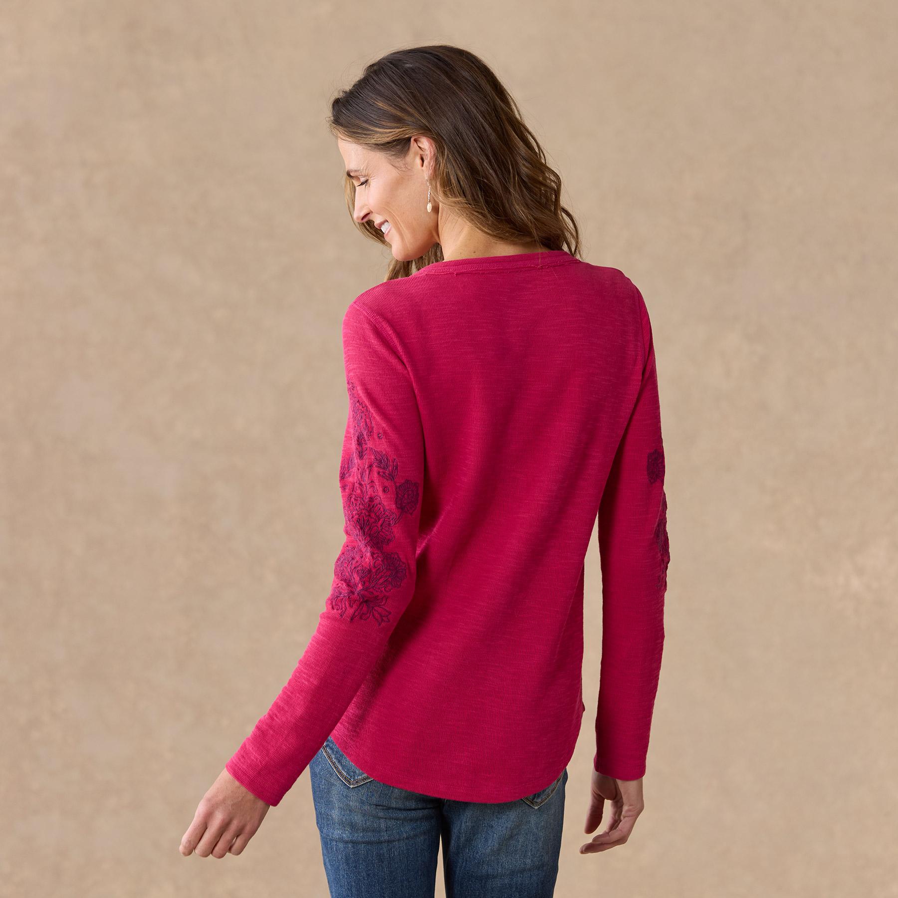 Artisan Floral Henley, Petite