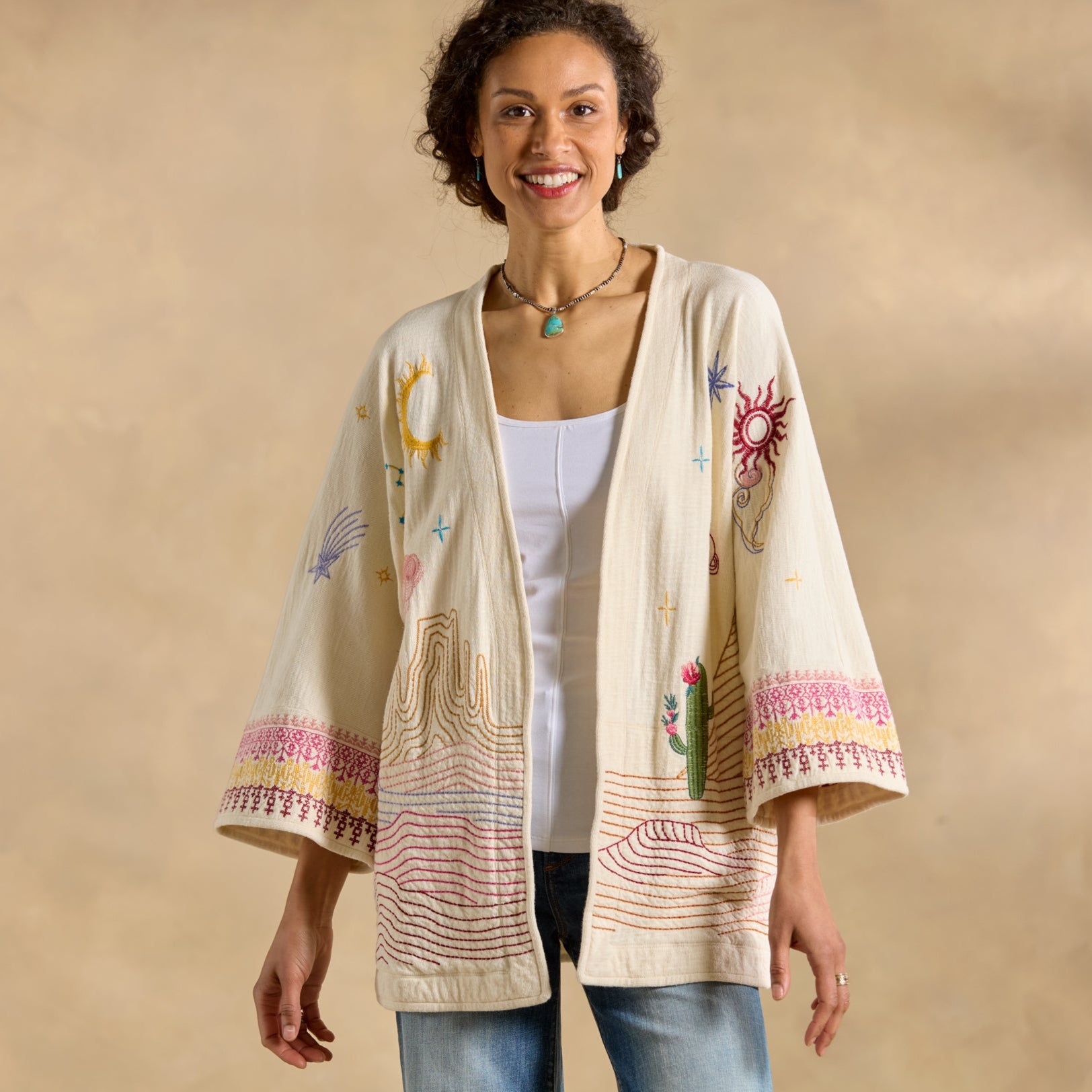 Saguaro Embroidered Kimono