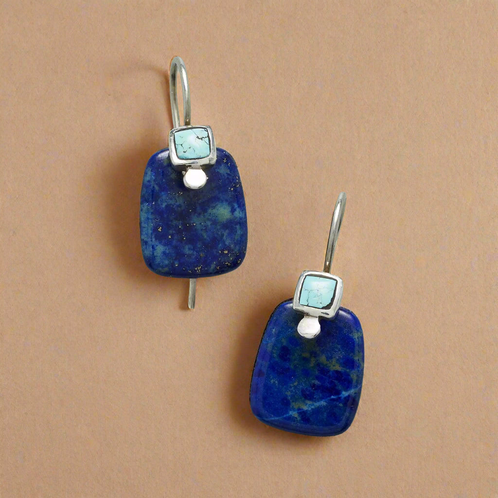 Lapis Tab Earrings