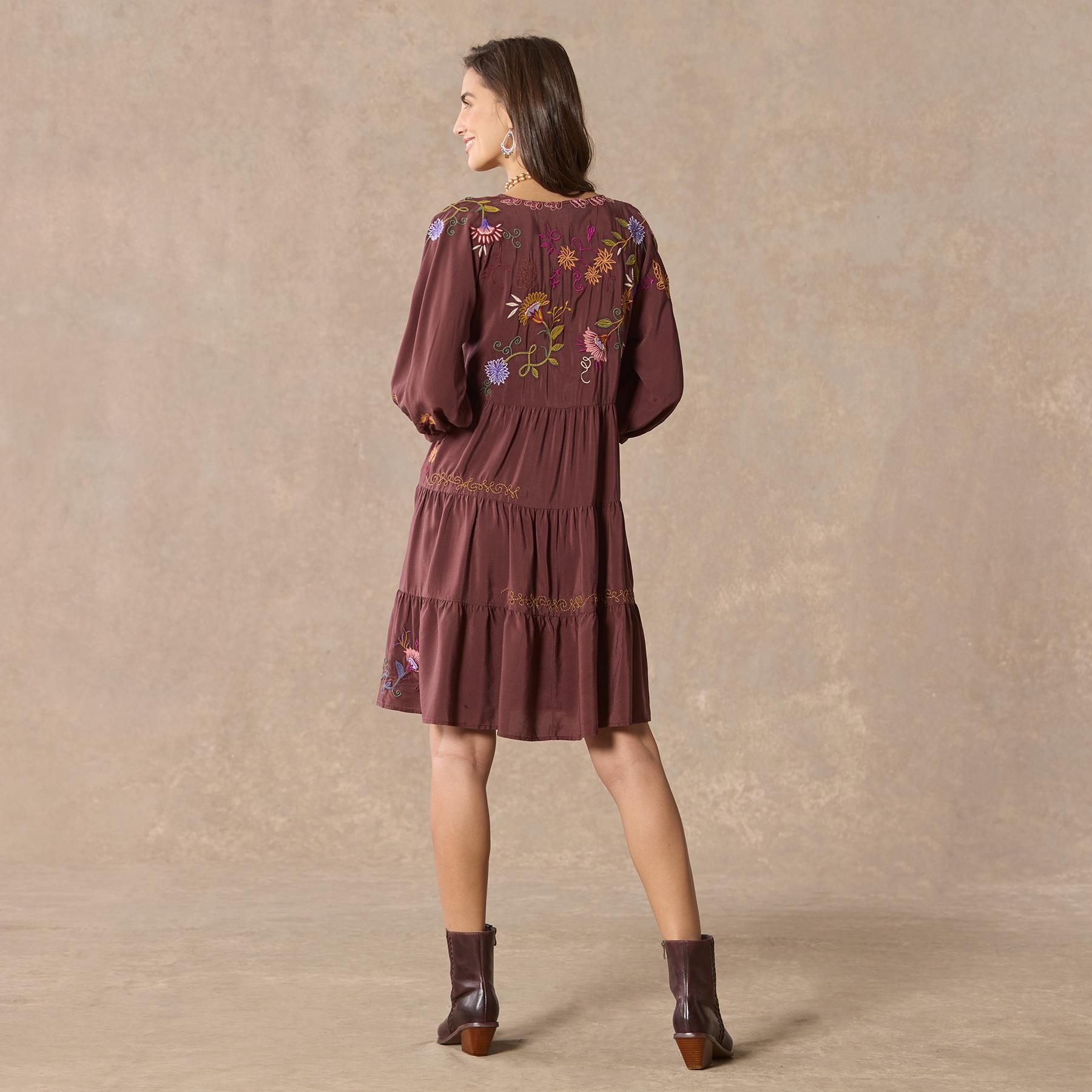 Toni Embroidered Dress, Petite