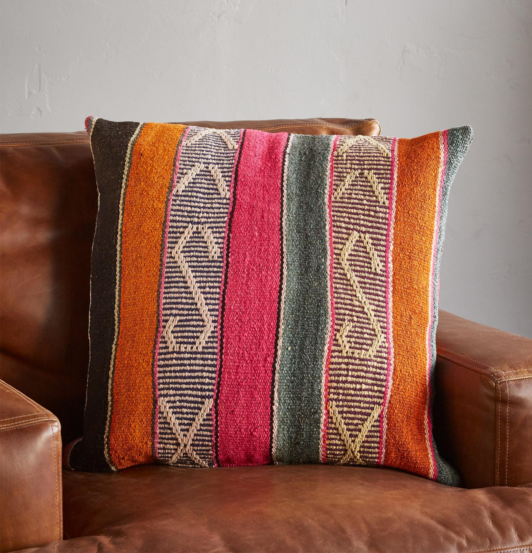 Vintage Bolivian Square Pillow