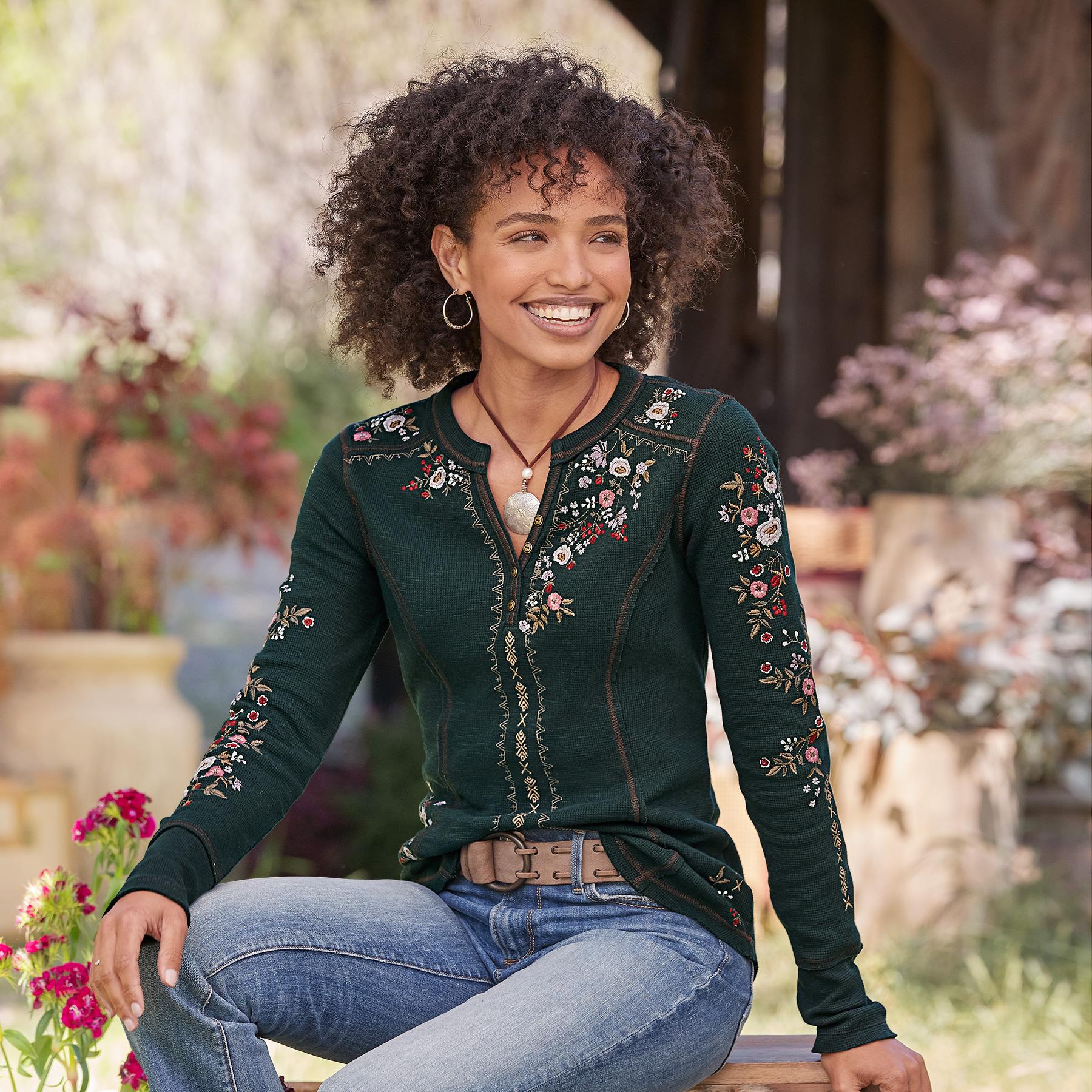 Fayette Floral Henley, Petite