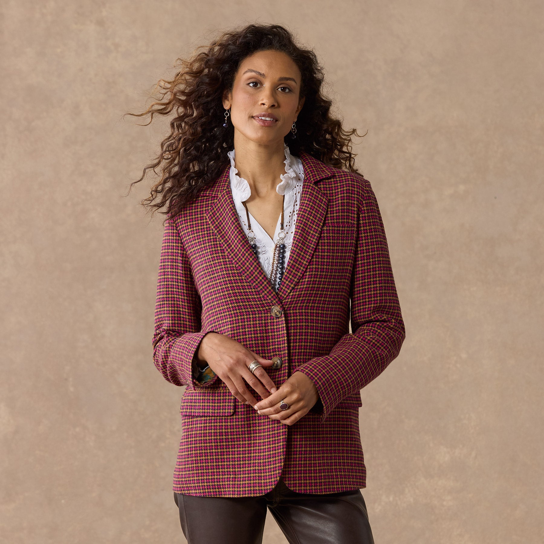 Mayra Plaid Blazer, Petite