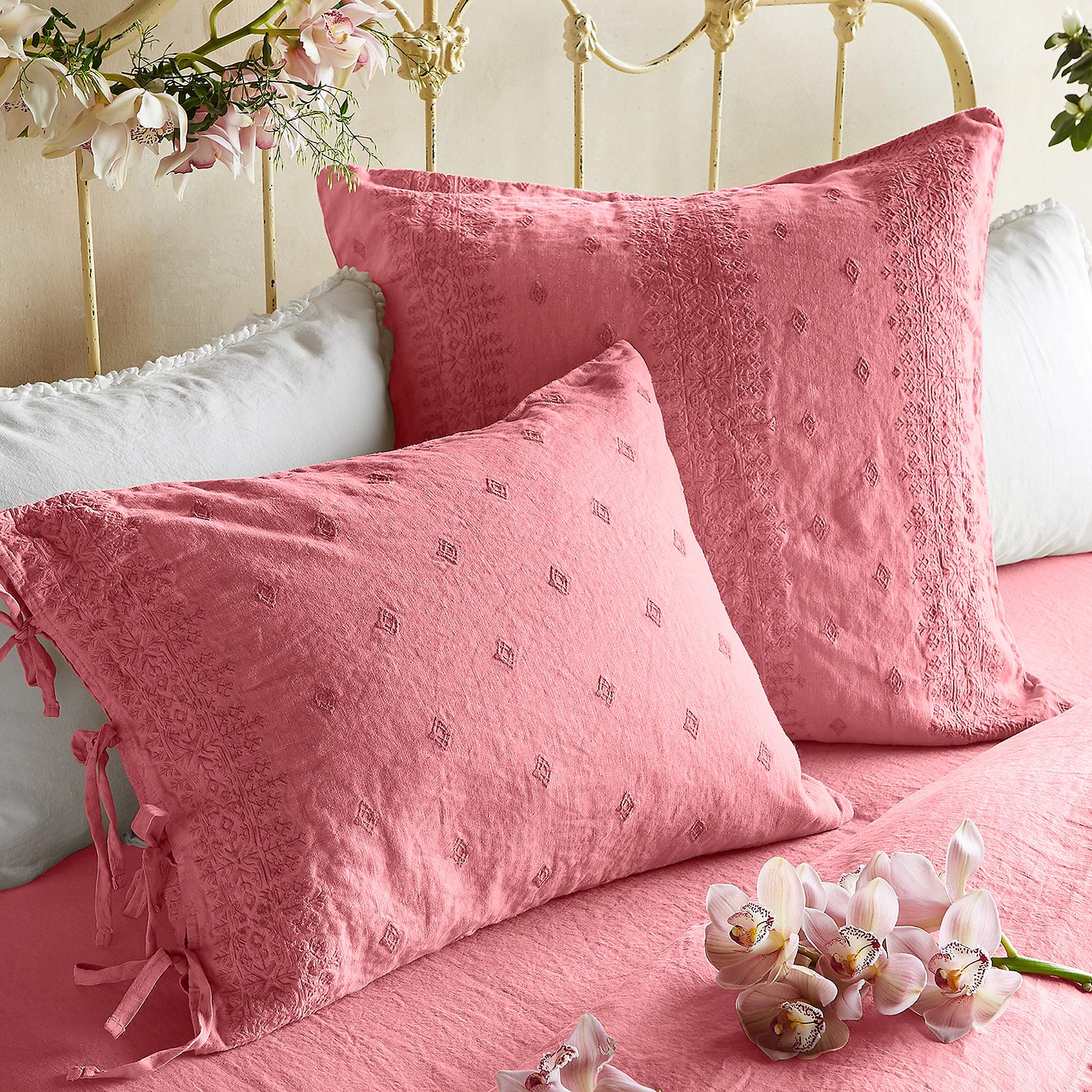 Gossamer Linen Embroidery Sham